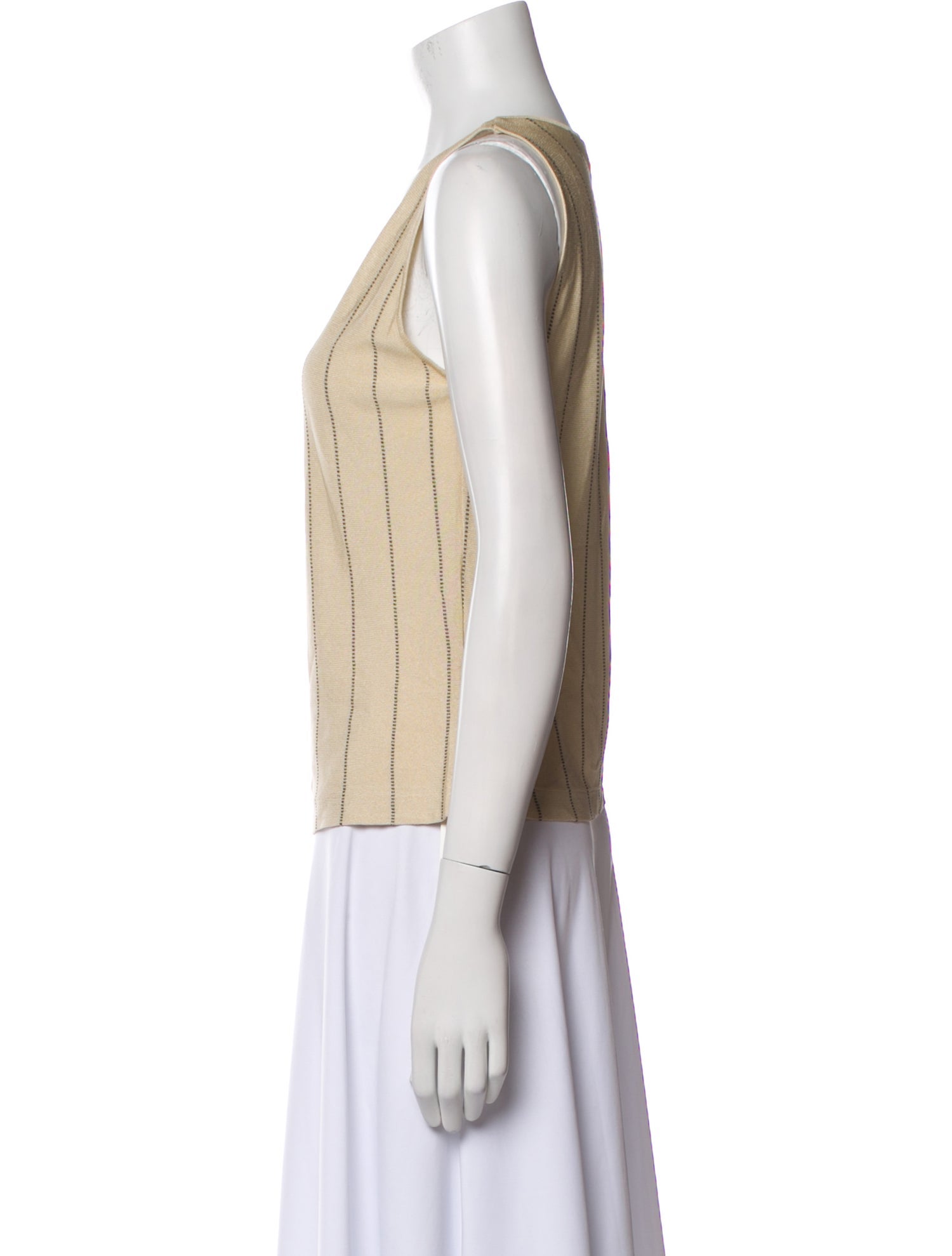 Max Mara Striped Scoop Neck Top