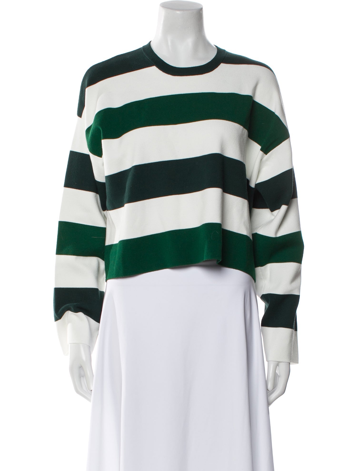 Max Mara Striped Crew Neck Crop Top