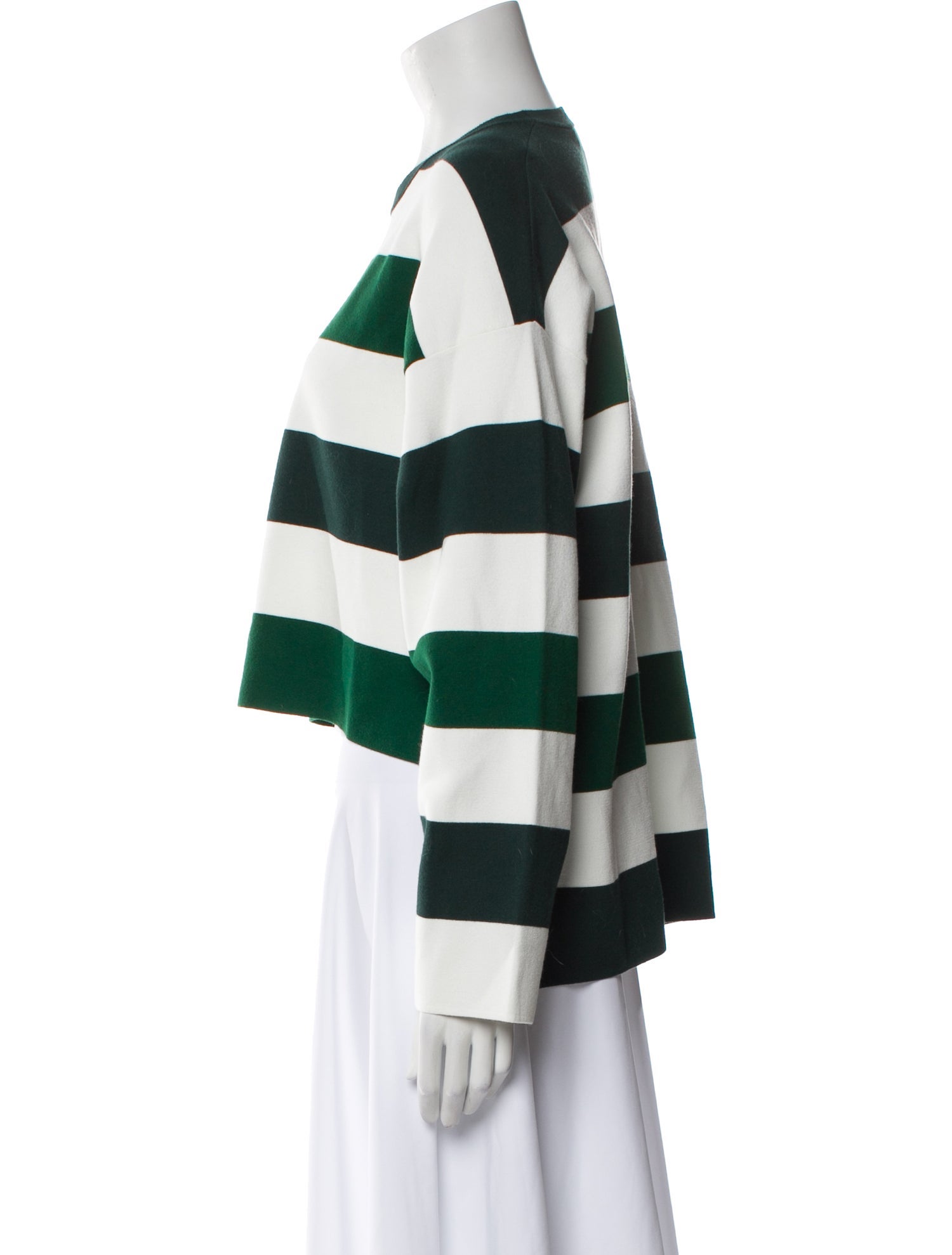 Max Mara Striped Crew Neck Crop Top