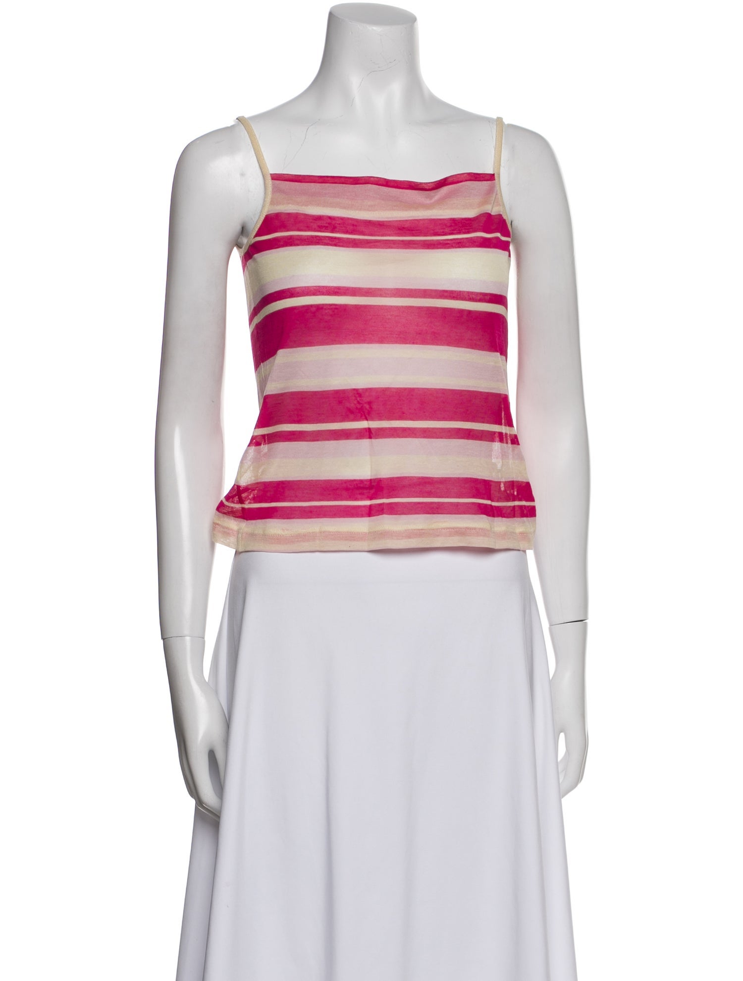 Max Mara Striped Square Neckline Crop Top