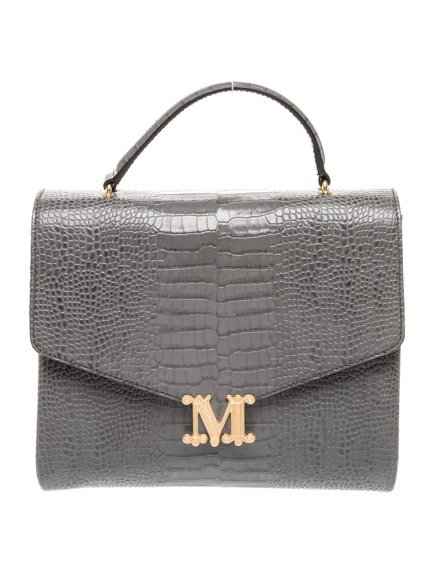 Max Mara Embossed Leather Top Handle Bag