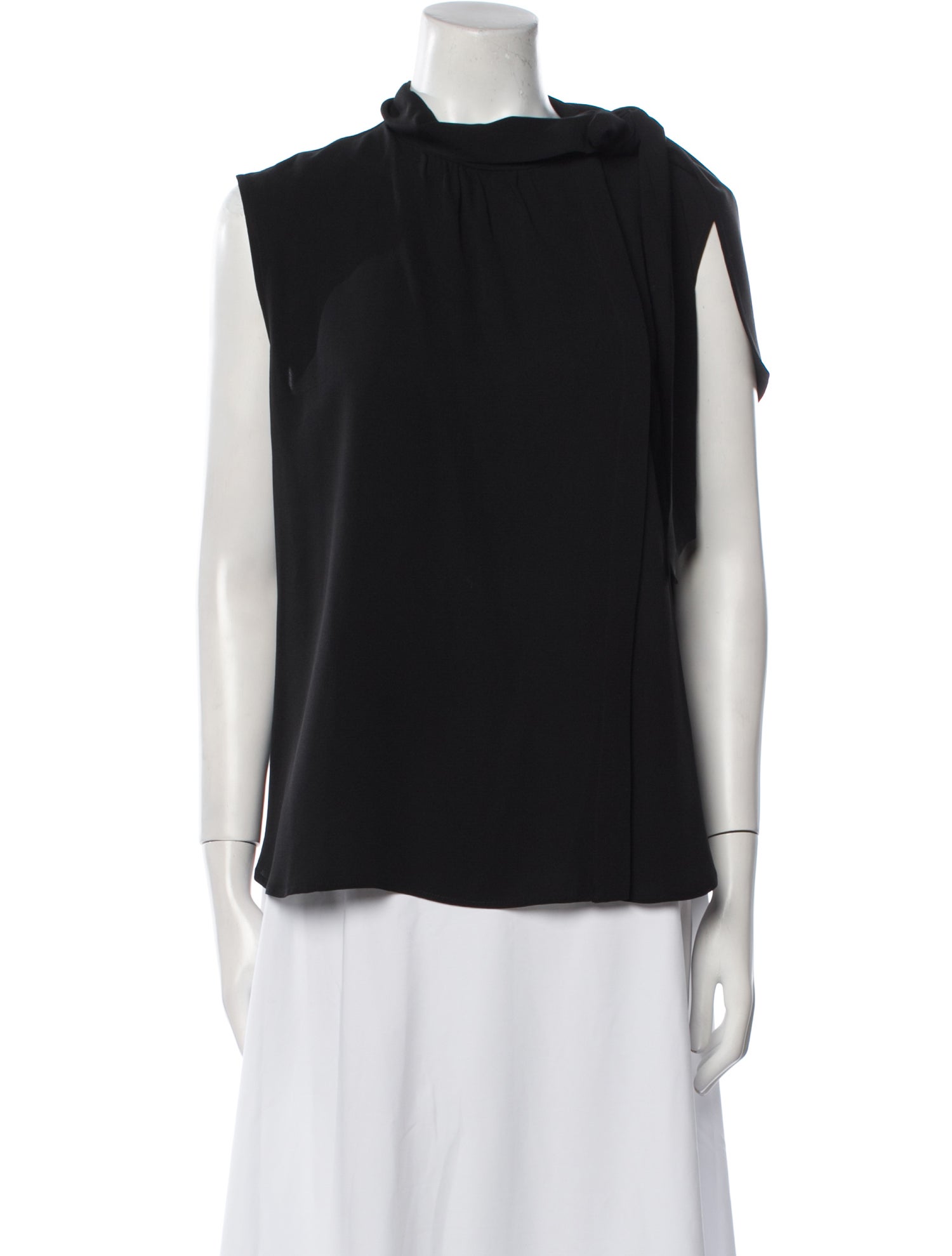 Max Mara Mock Neck Sleeveless Blouse
