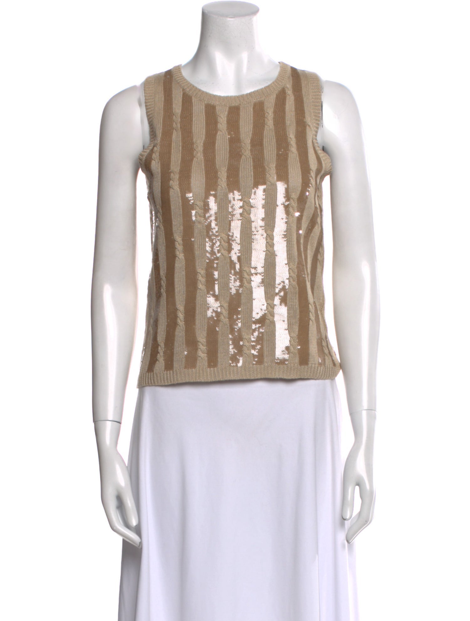 Max Mara Linen Scoop Neck Crop Top