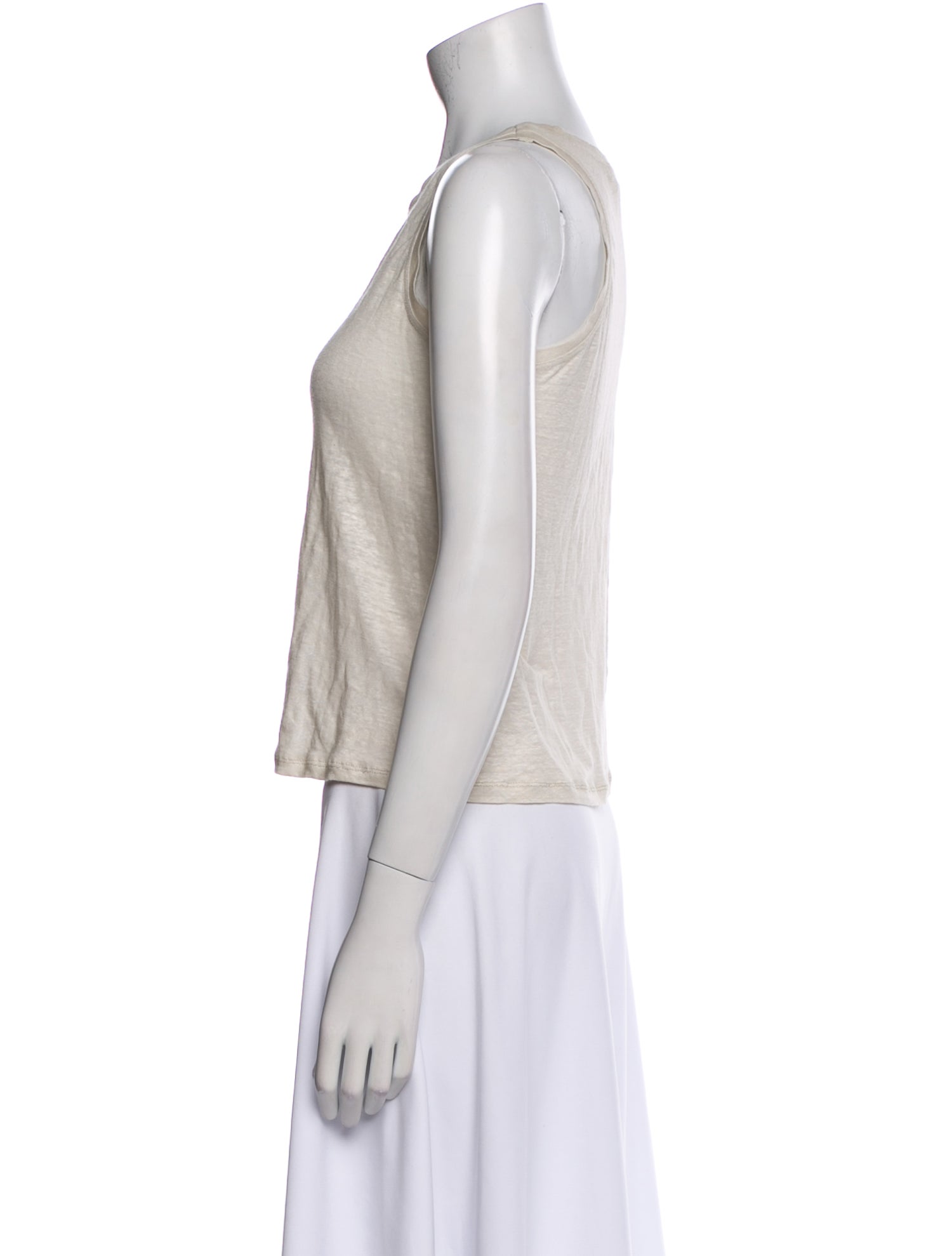 Max Mara Linen Crew Neck Crop Top