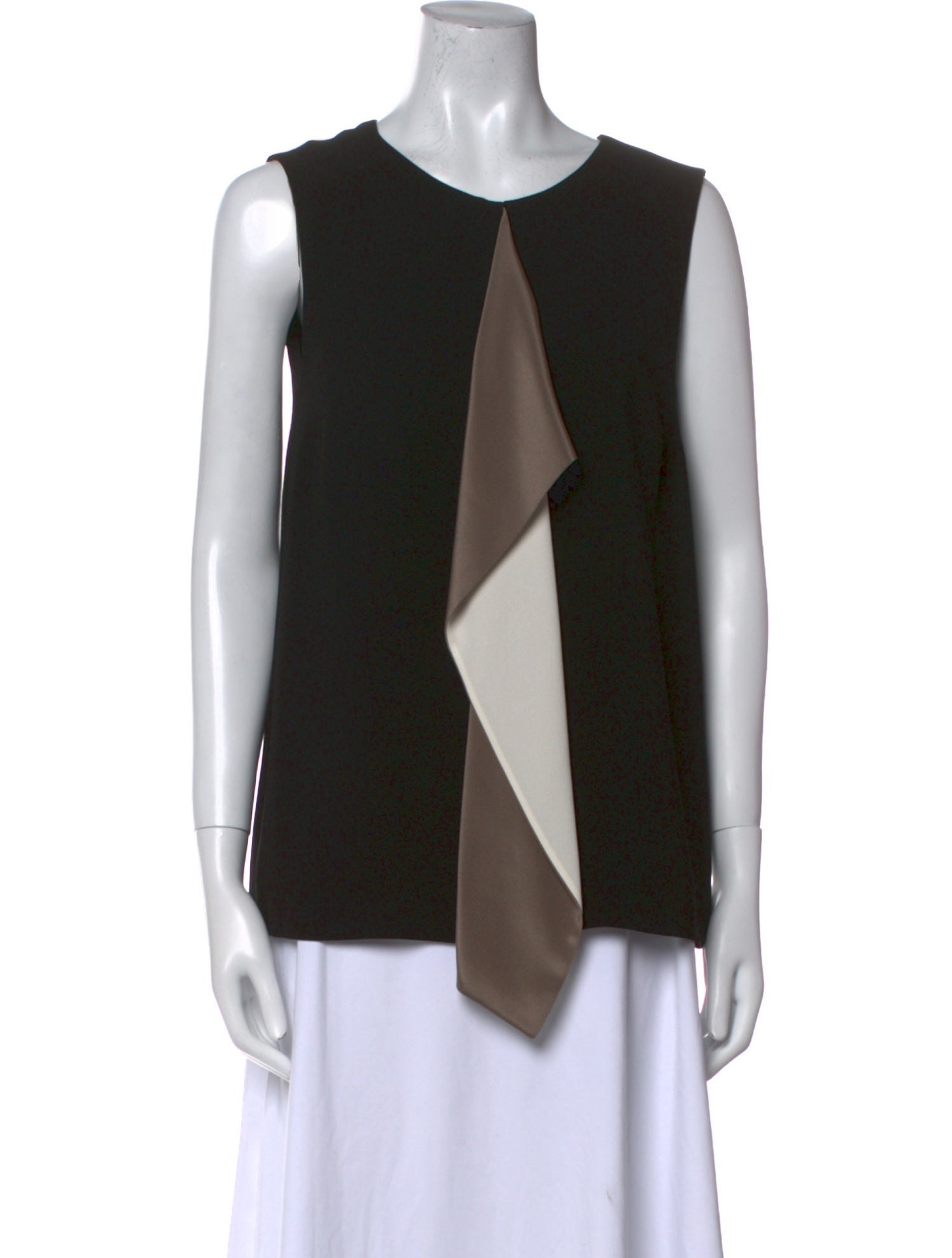 Max Mara Colorblock Pattern Scoop Neck Top