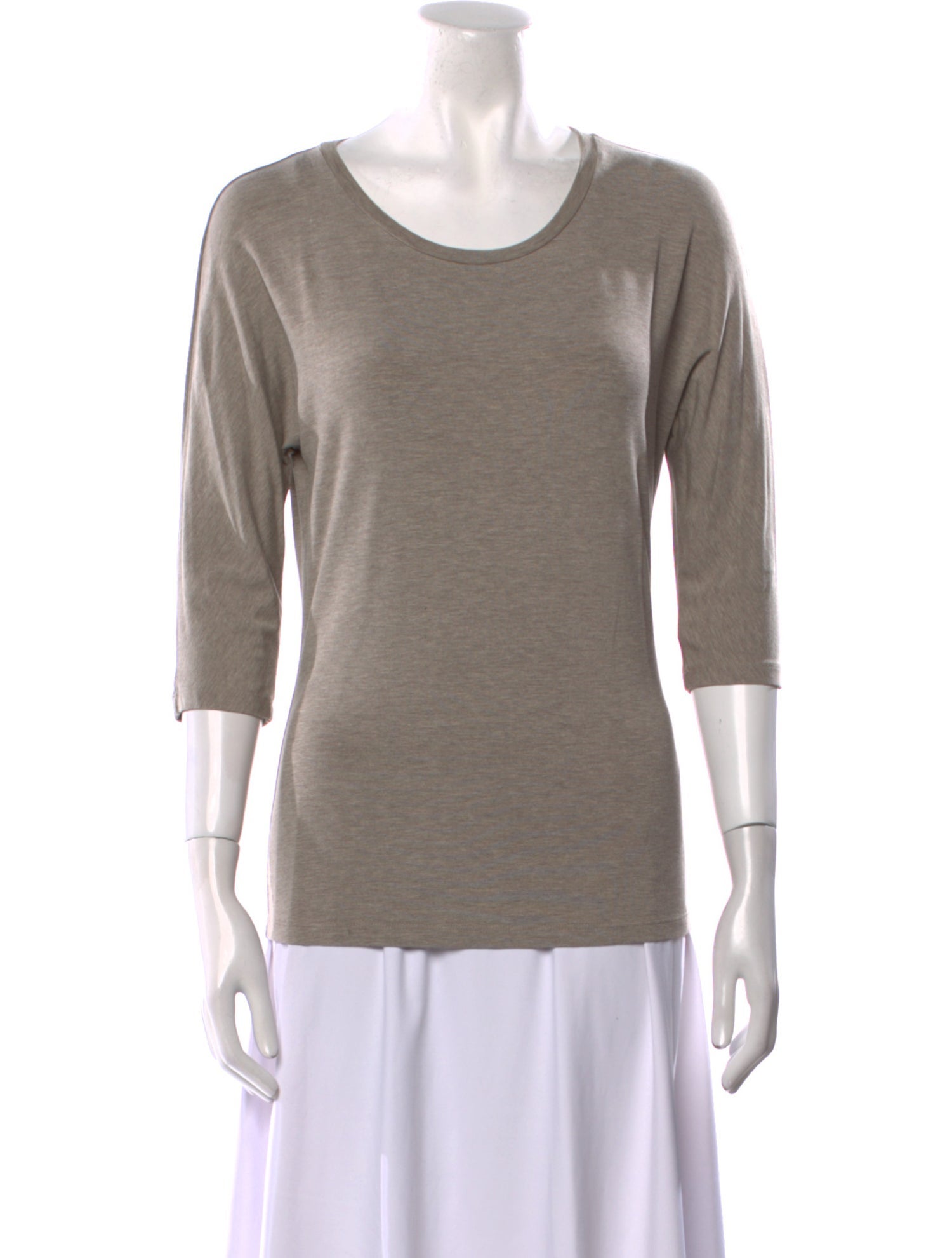 Max Mara Scoop Neck Three-Quarter Sleeve T-Shirt