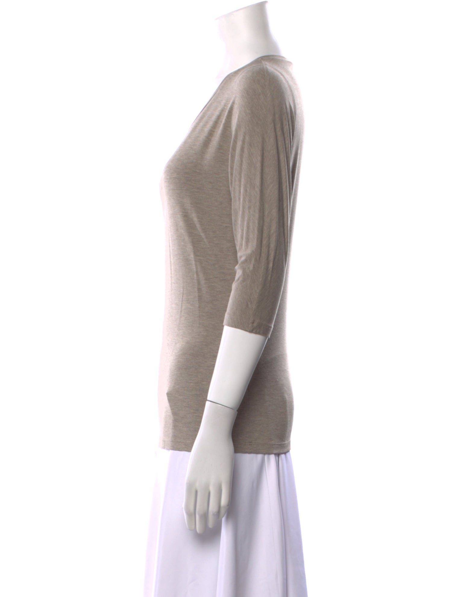 Max Mara Scoop Neck Three-Quarter Sleeve T-Shirt