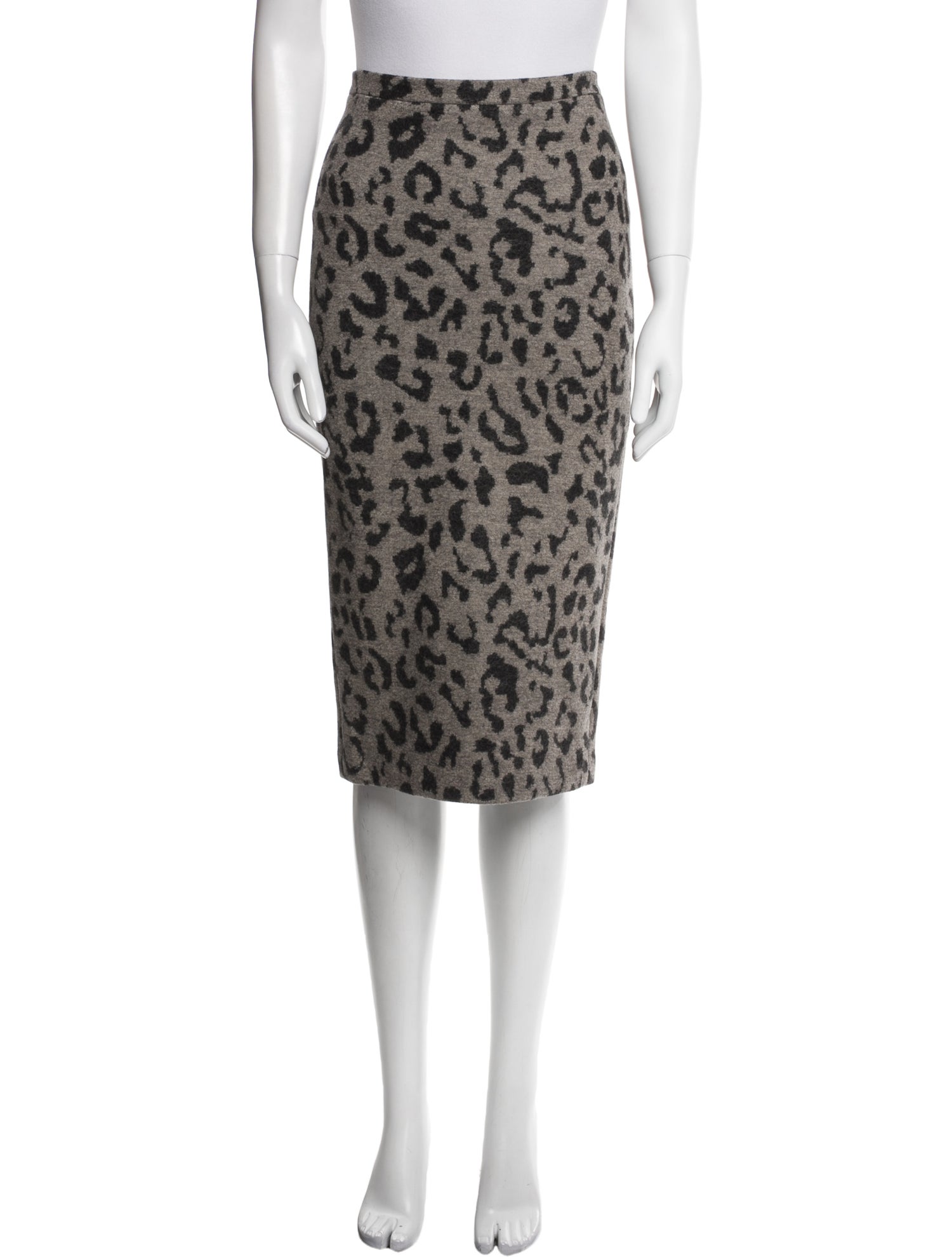 Max Mara Animal Print Knee-Length Skirt