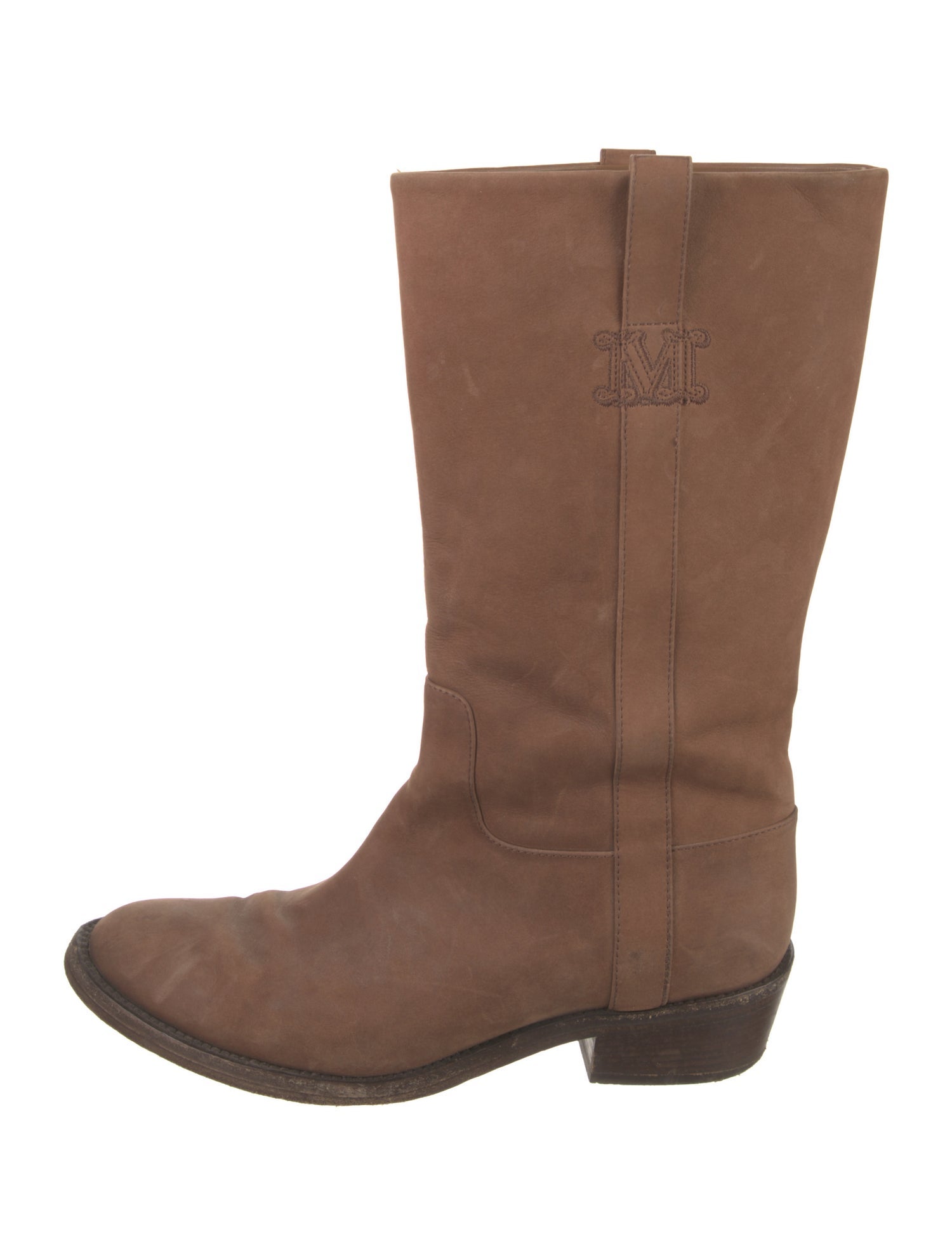 Max Mara Leather Western Boots