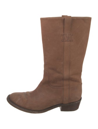 Max Mara Leather Western Boots