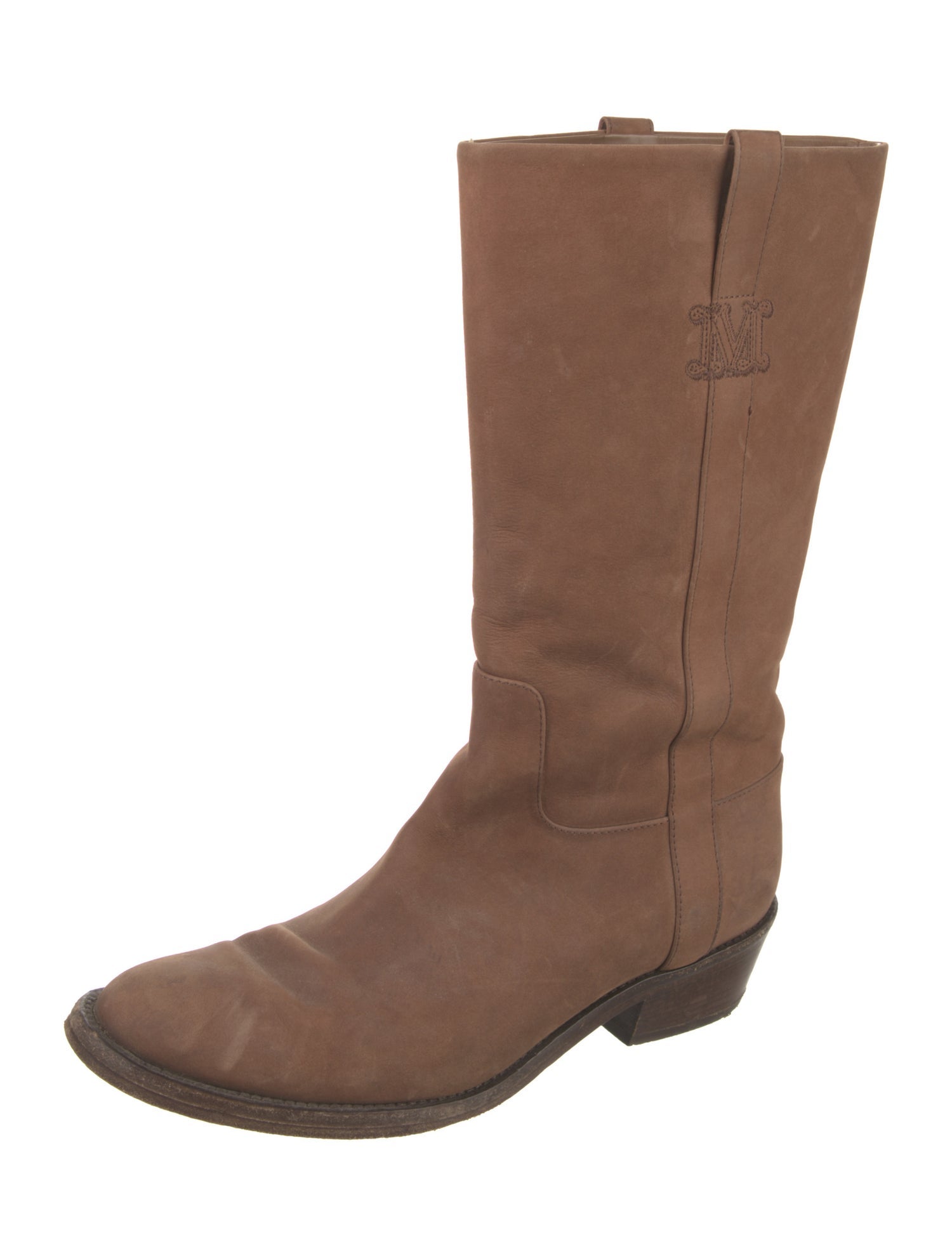 Max Mara Leather Western Boots