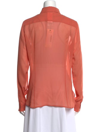 Max Mara Silk Long Sleeve Button-Up Top