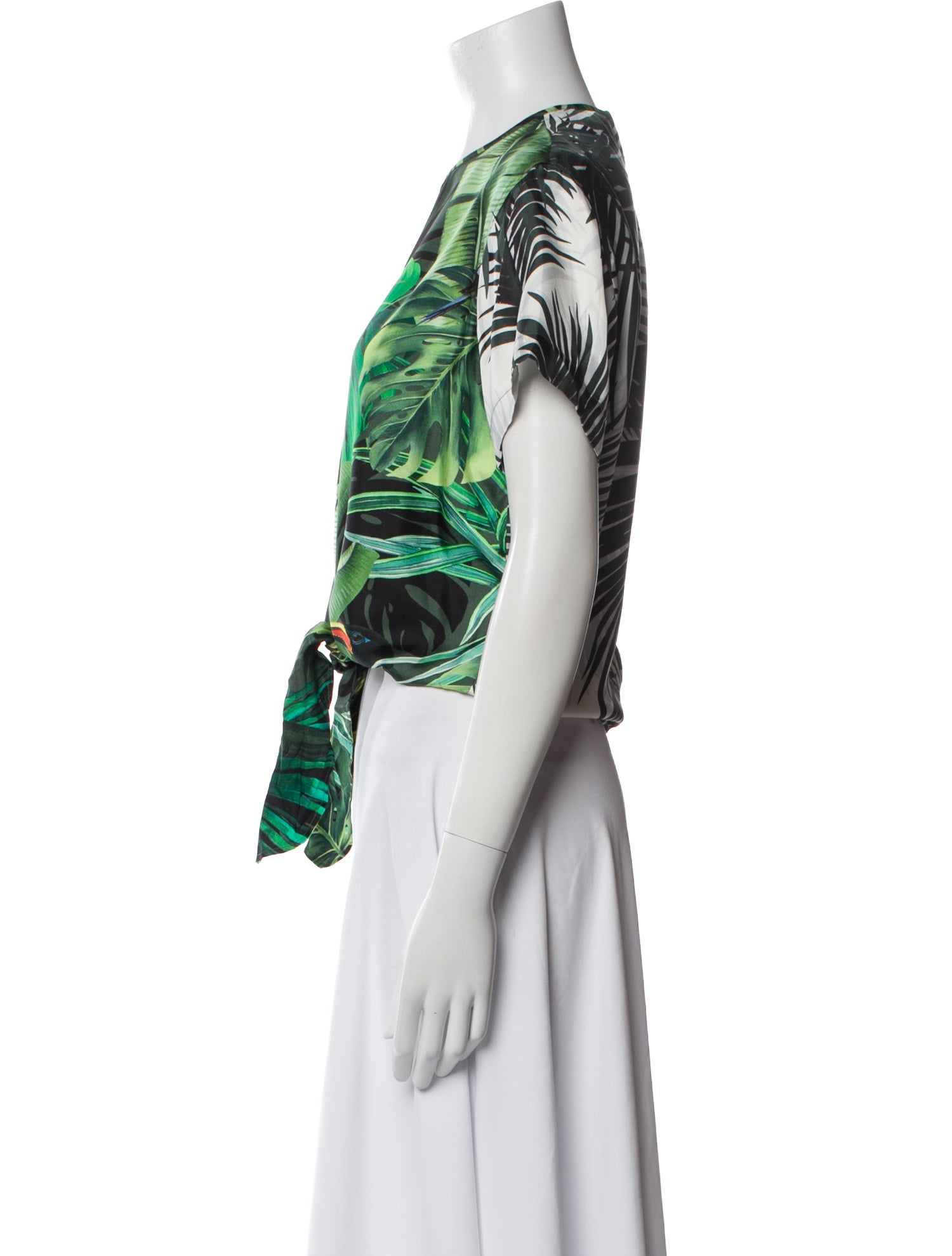 Max Mara Printed Crew Neck Crop Top