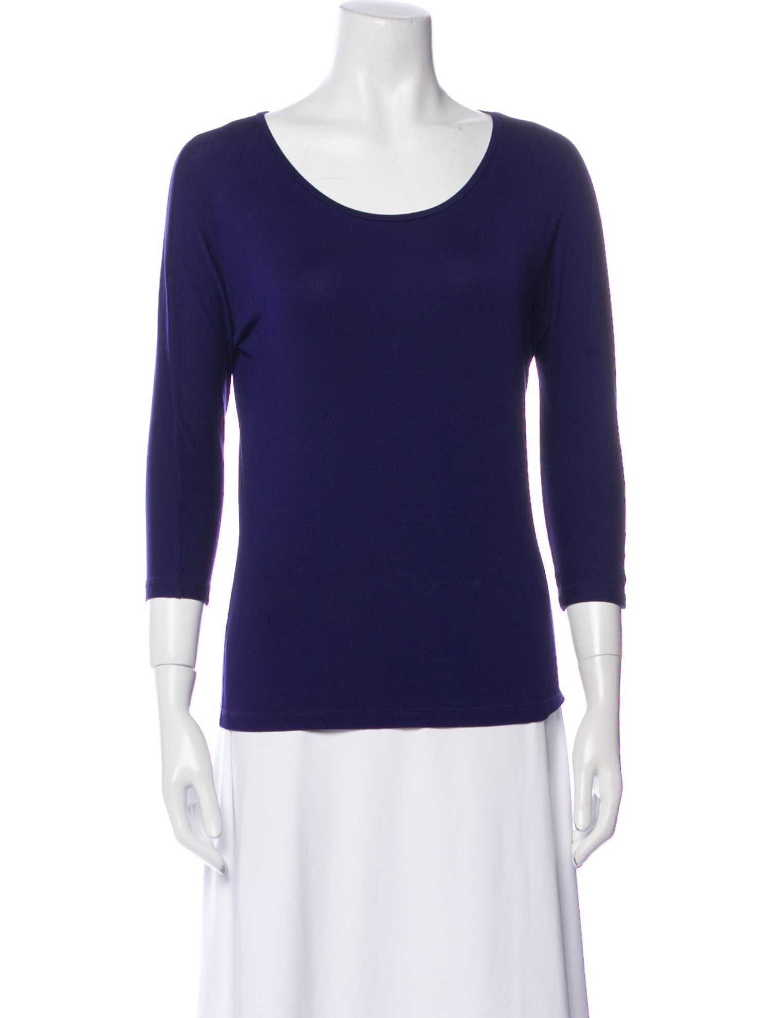 Max Mara Scoop Neck Three-Quarter Sleeve Top