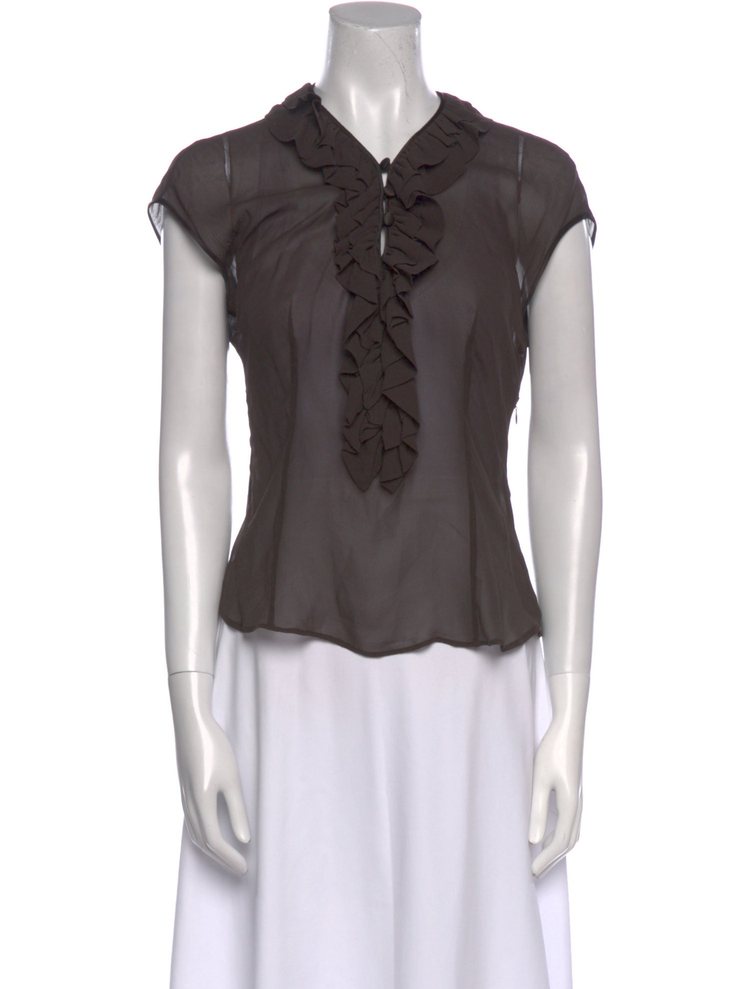 Max Mara V-Neck Short Sleeve Blouse