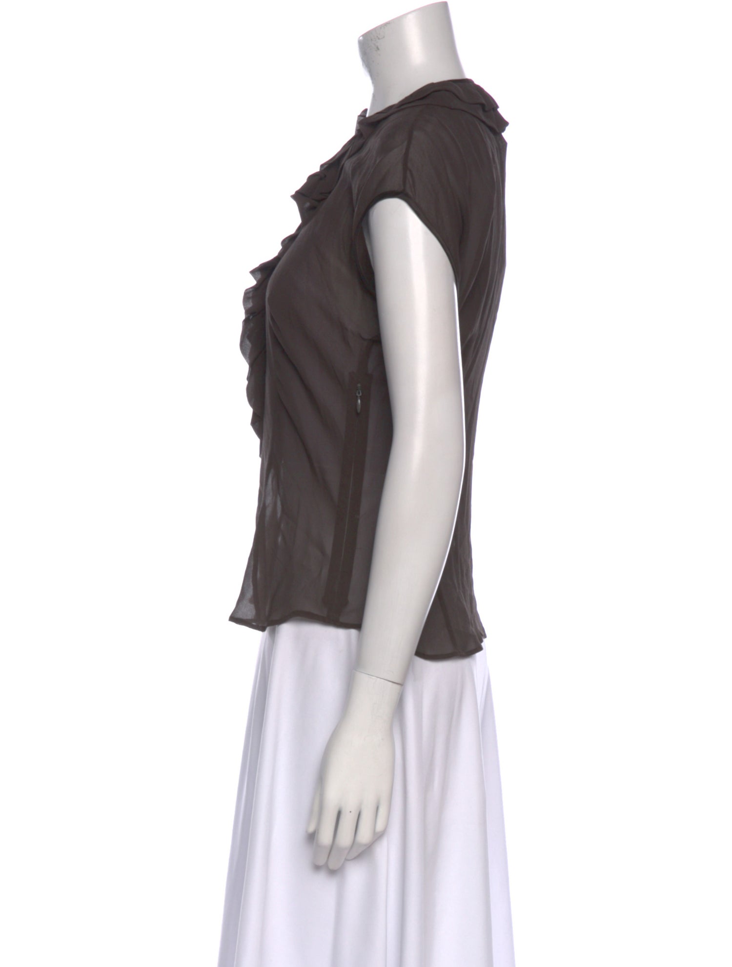 Max Mara V-Neck Short Sleeve Blouse