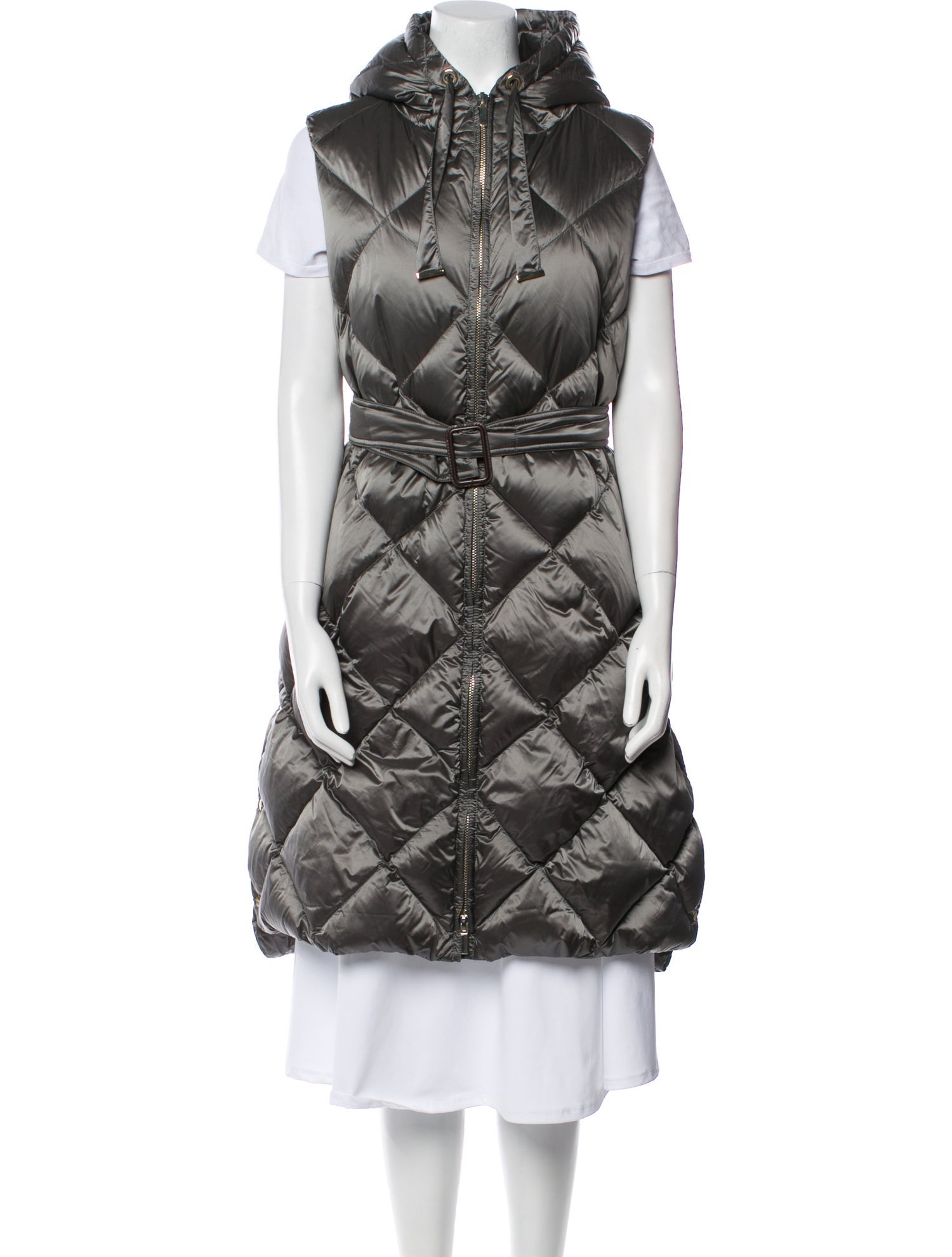 Max Mara Plaid Print Down Coat w/ Tags