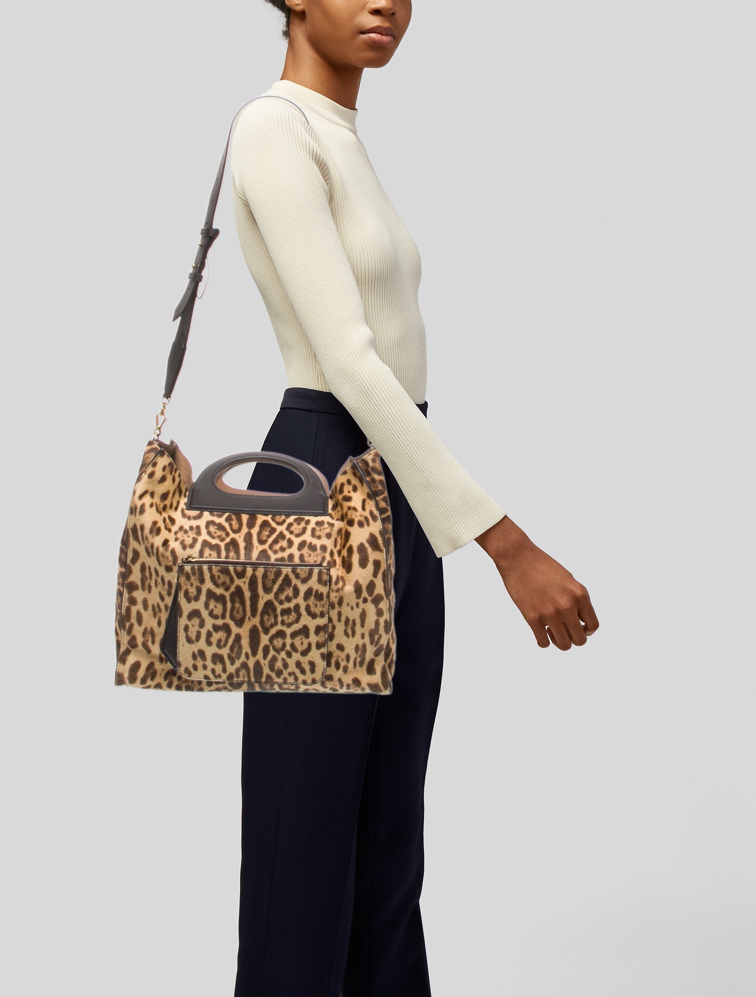 Max Mara Ponyhair Top Handle Bag
