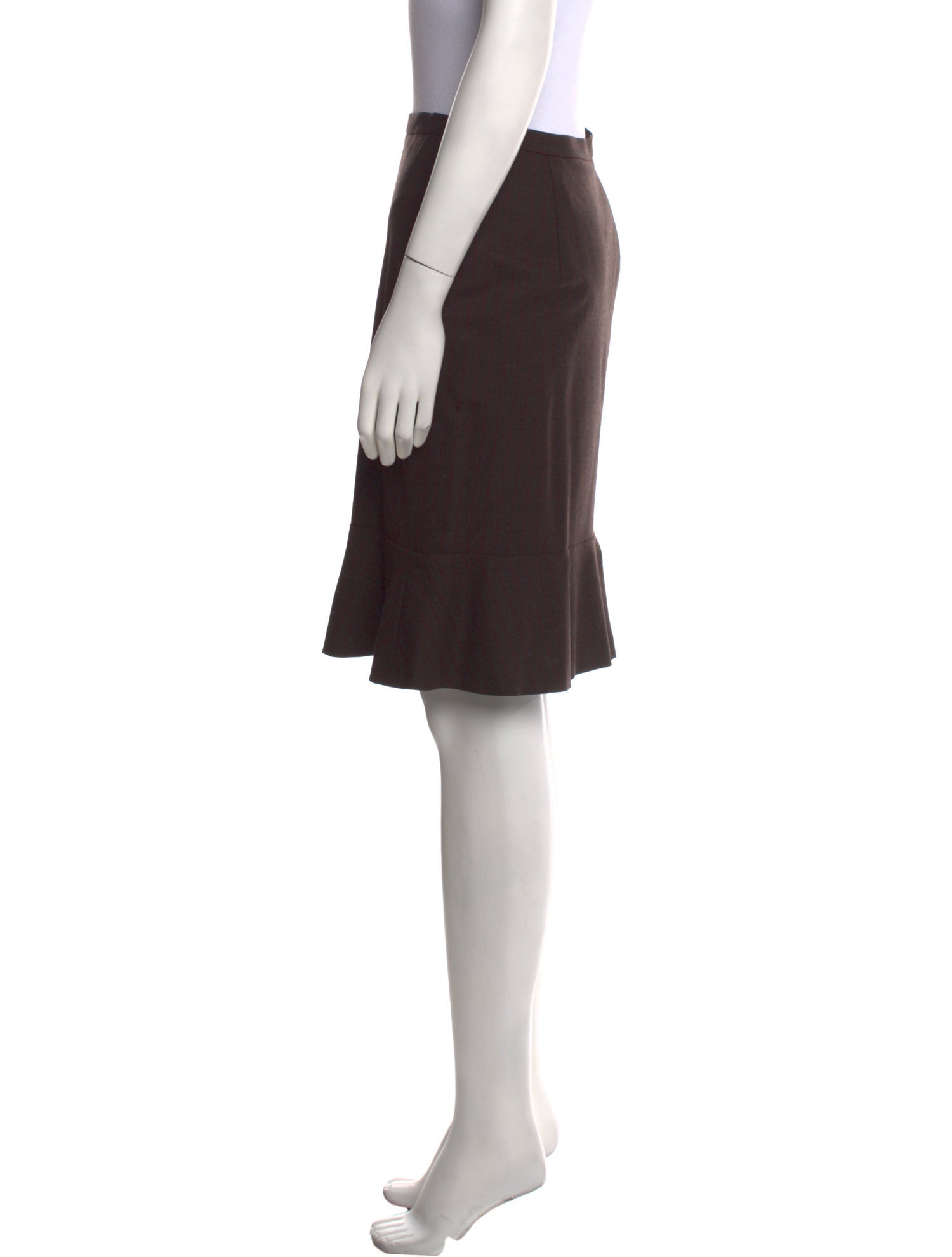 Max Mara Virgin Wool Knee-Length Skirt