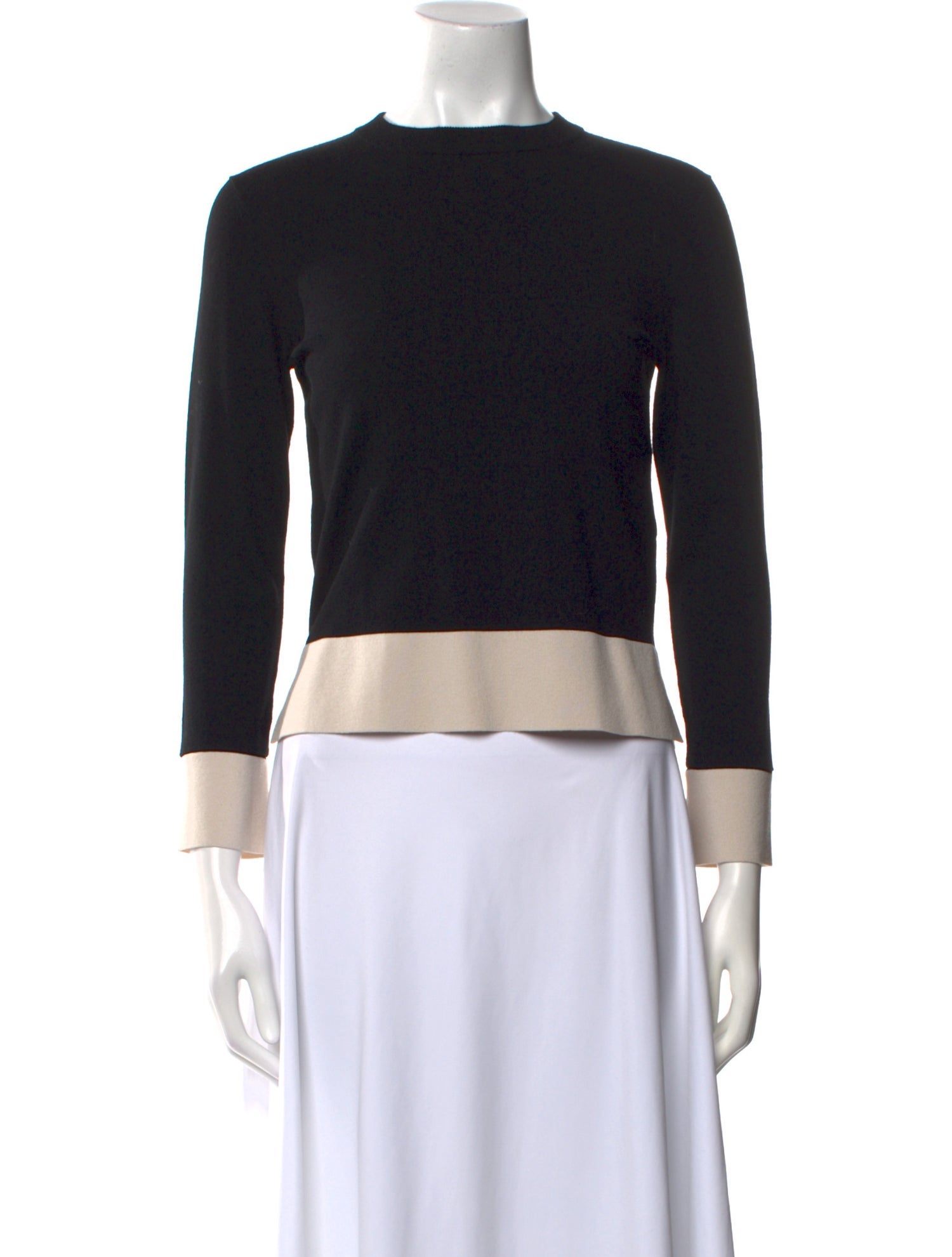 Max Mara Colorblock Pattern Crew Neck Sweater