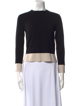 Max Mara Colorblock Pattern Crew Neck Sweater