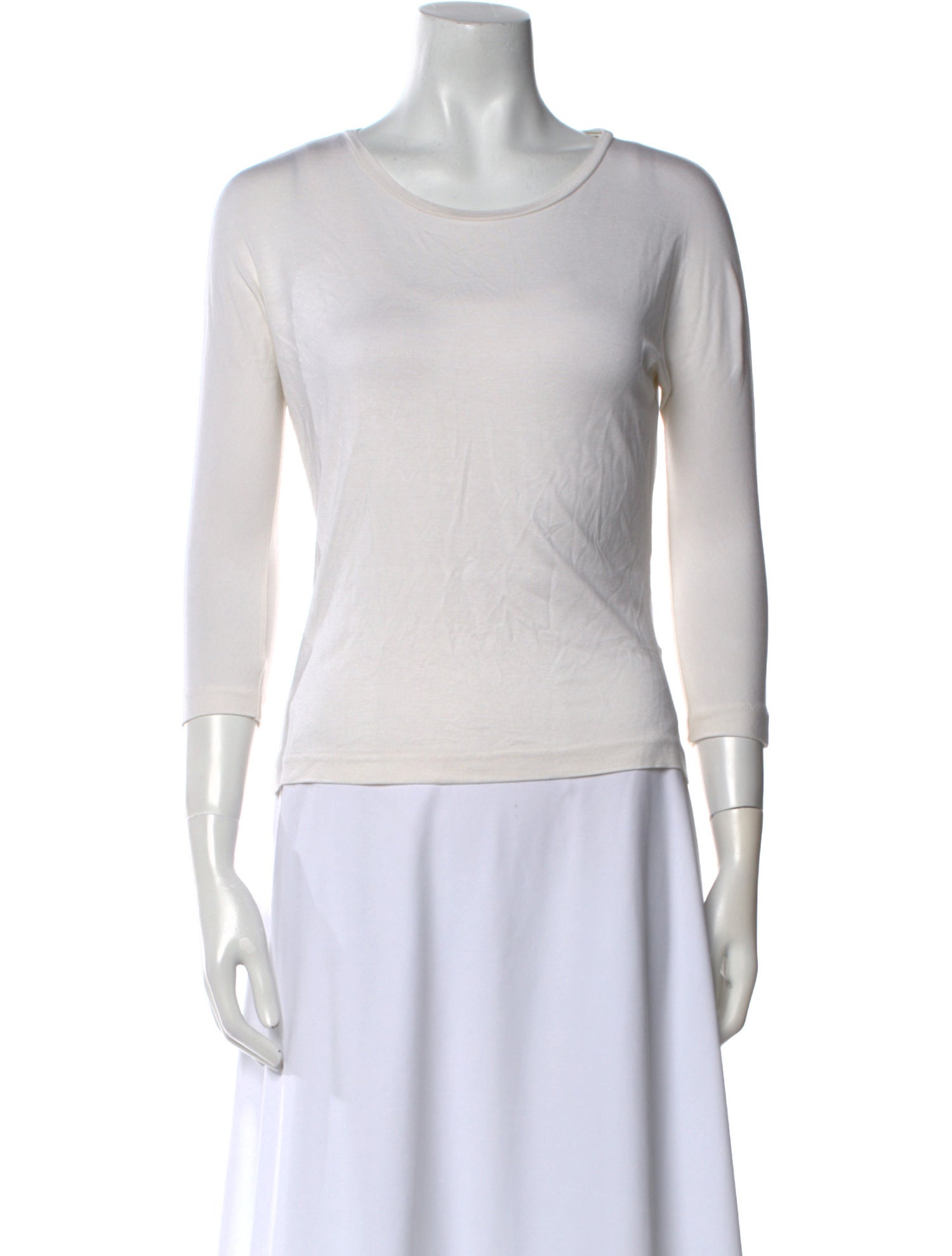 Max Mara Scoop Neck Three-Quarter Sleeve Top