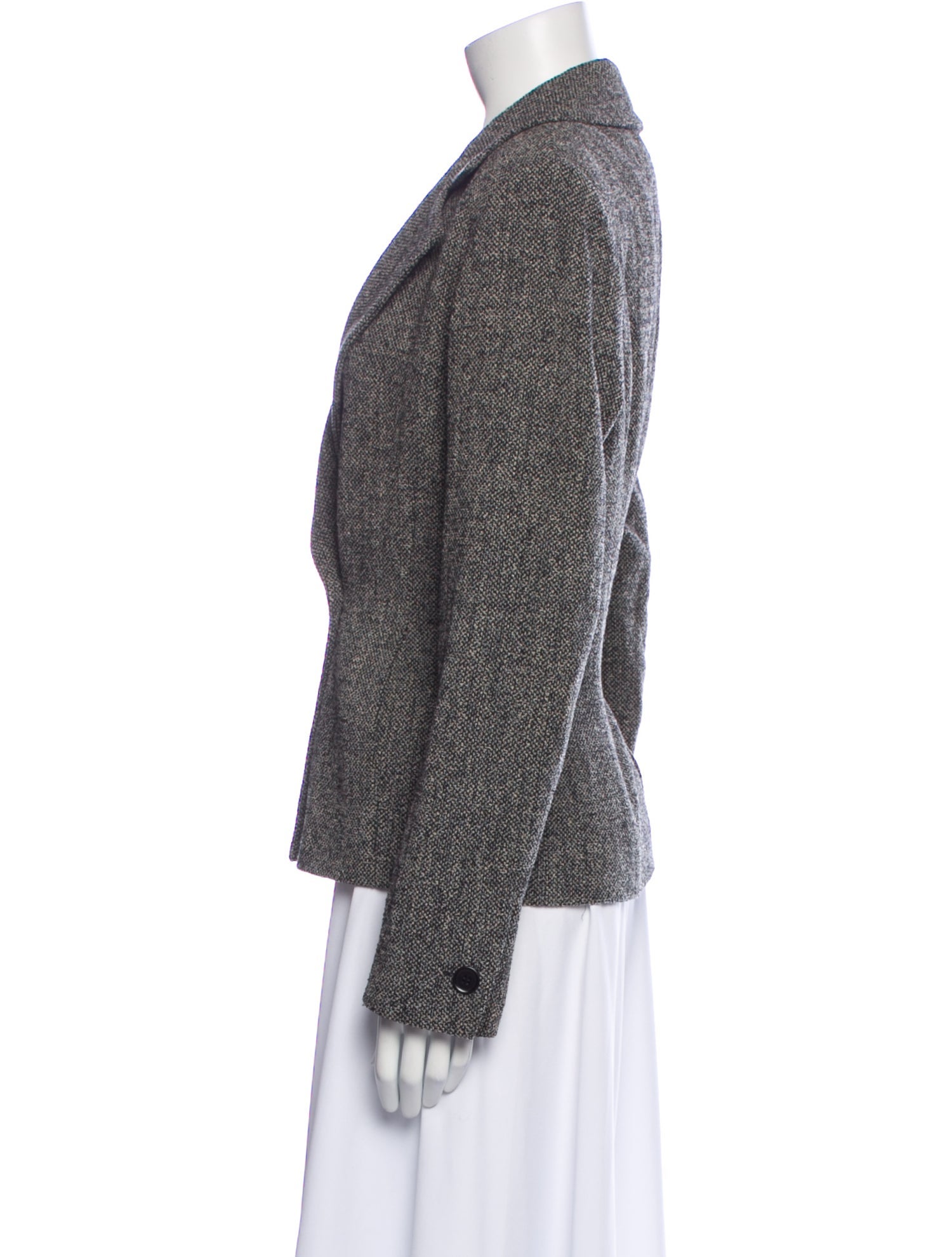 Max Mara Virgin Wool Tweed Pattern Blazer