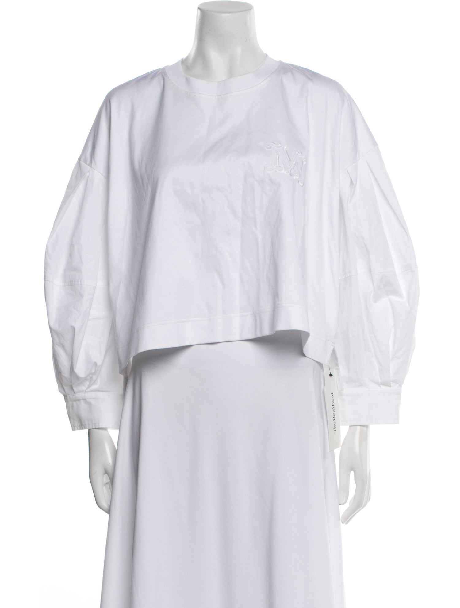 Max Mara Crew Neck Long Sleeve Crop Top