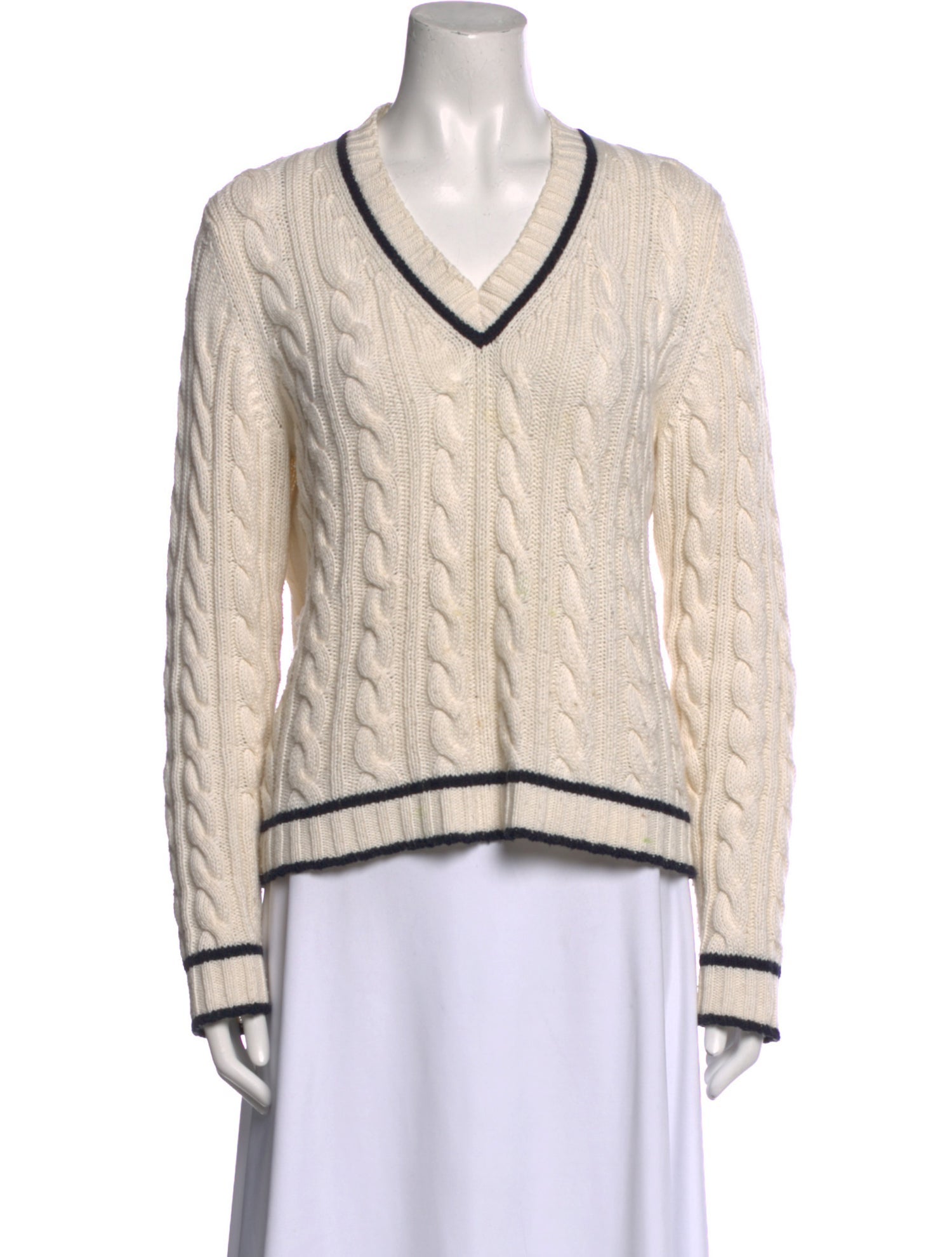 Max Mara Striped V-Neck Sweater