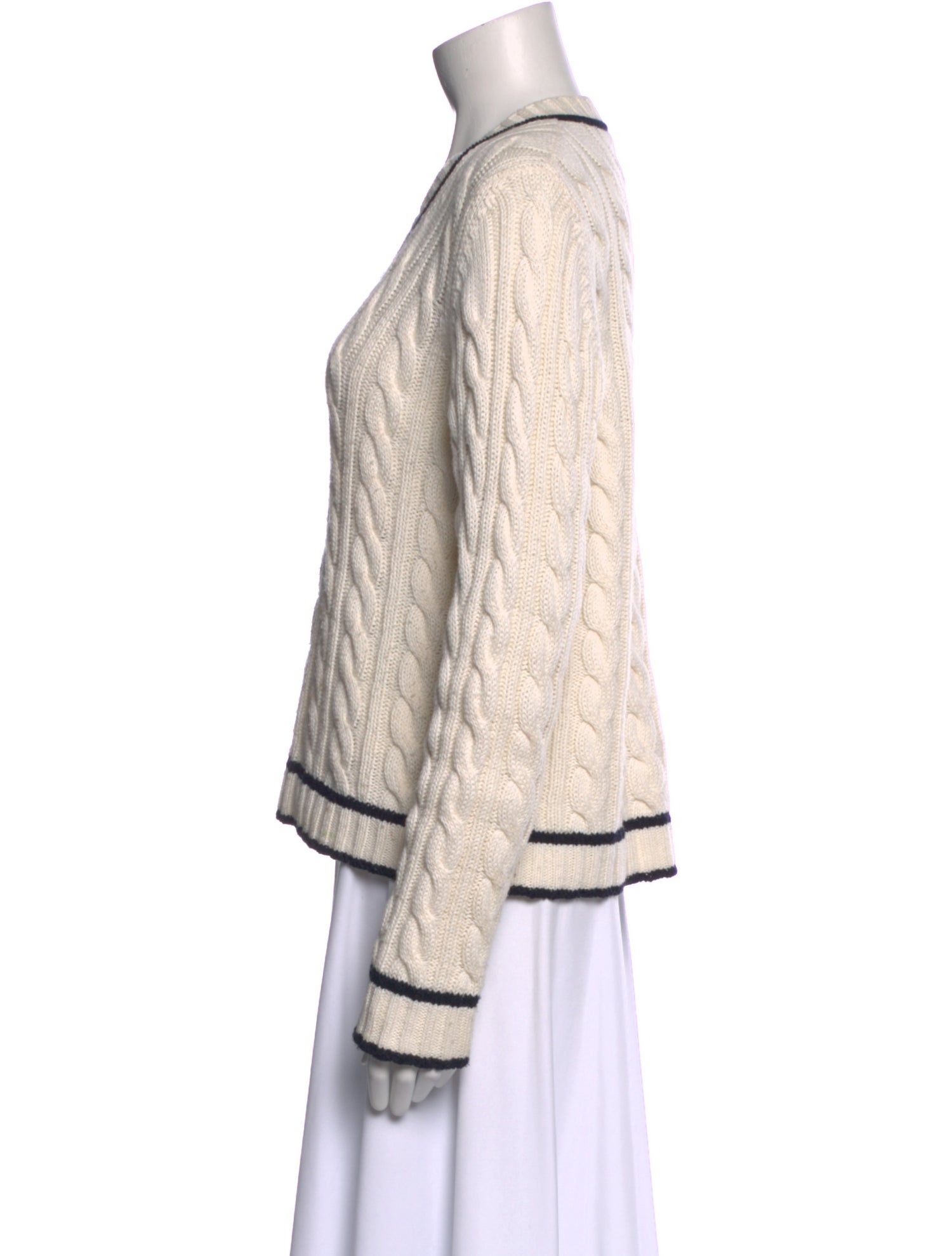 Max Mara Striped V-Neck Sweater