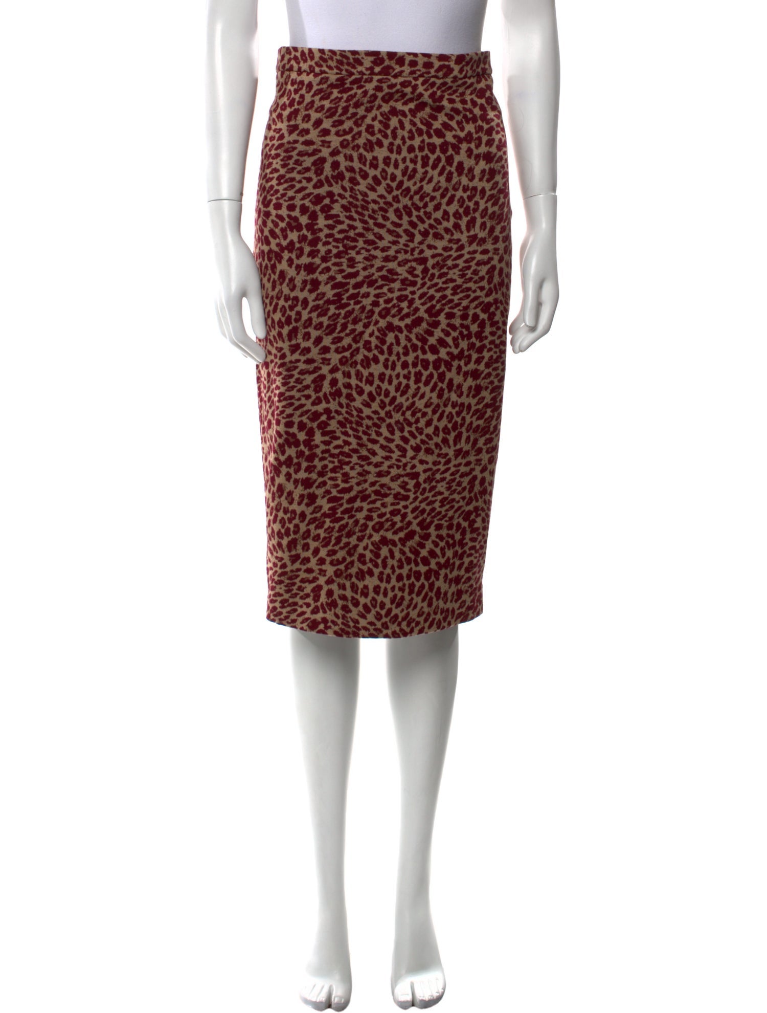 Max Mara Animal Print Knee-Length Skirt