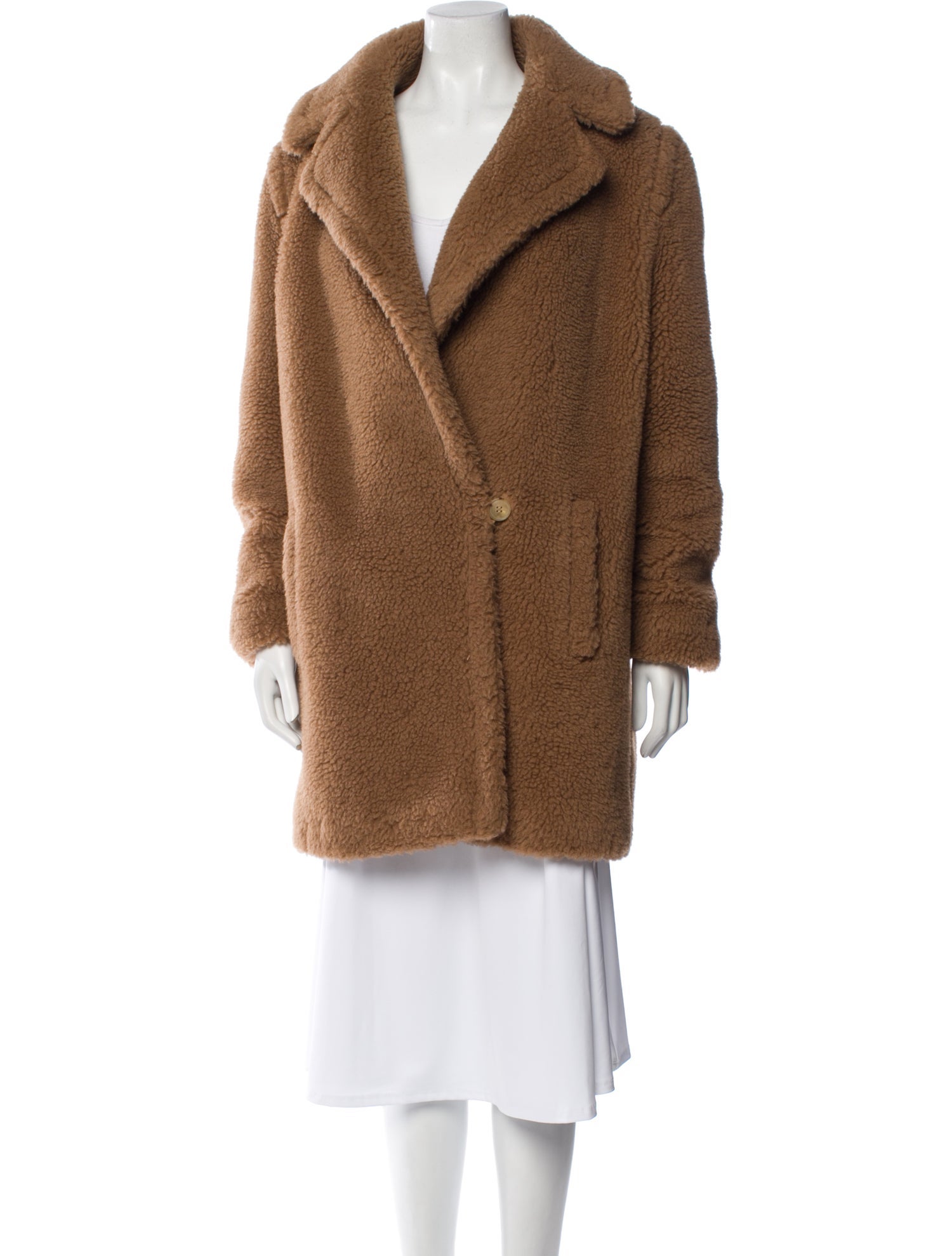 Max Mara Camel Hair Faux Fur Coat