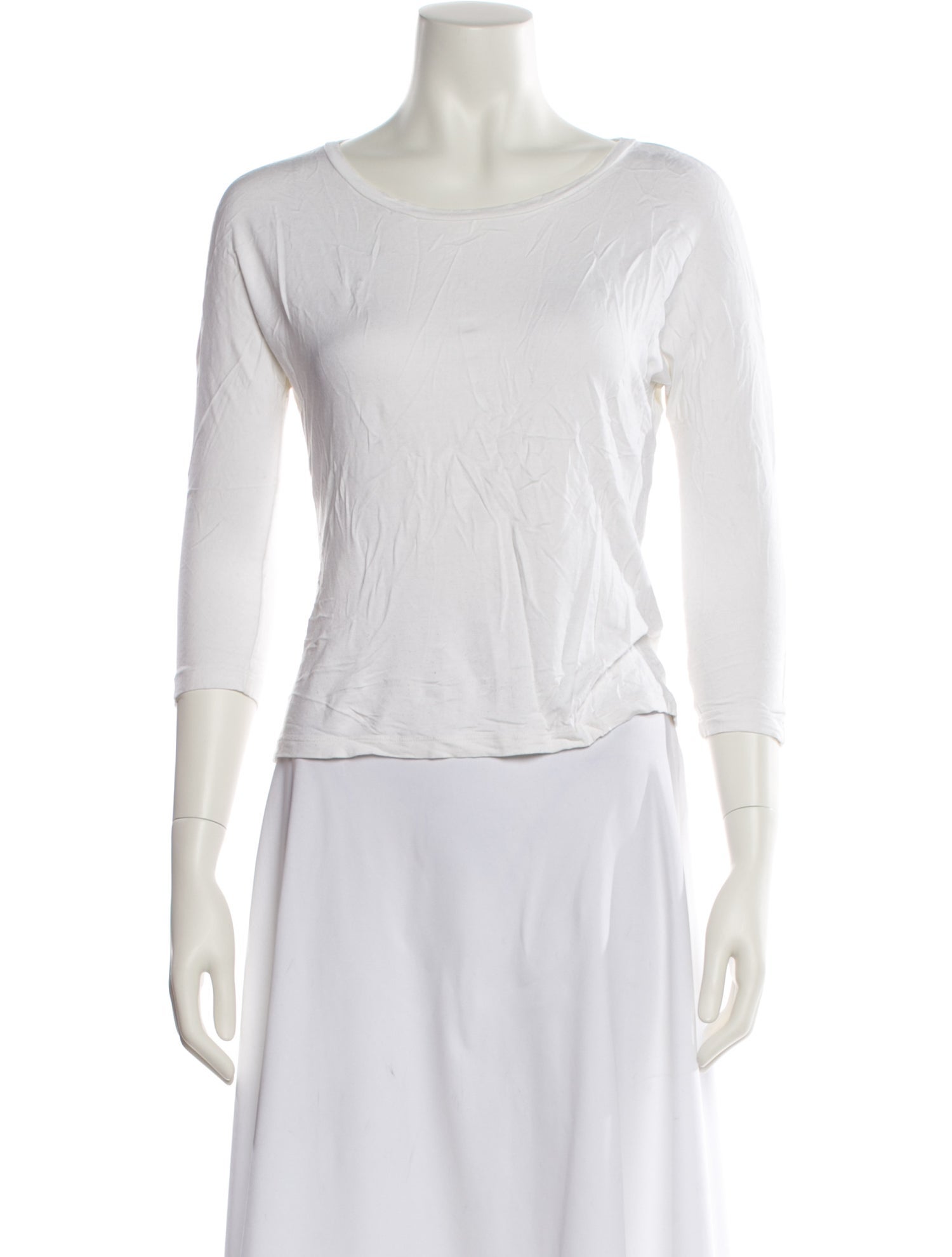 Max Mara Scoop Neck Three-Quarter Sleeve Top