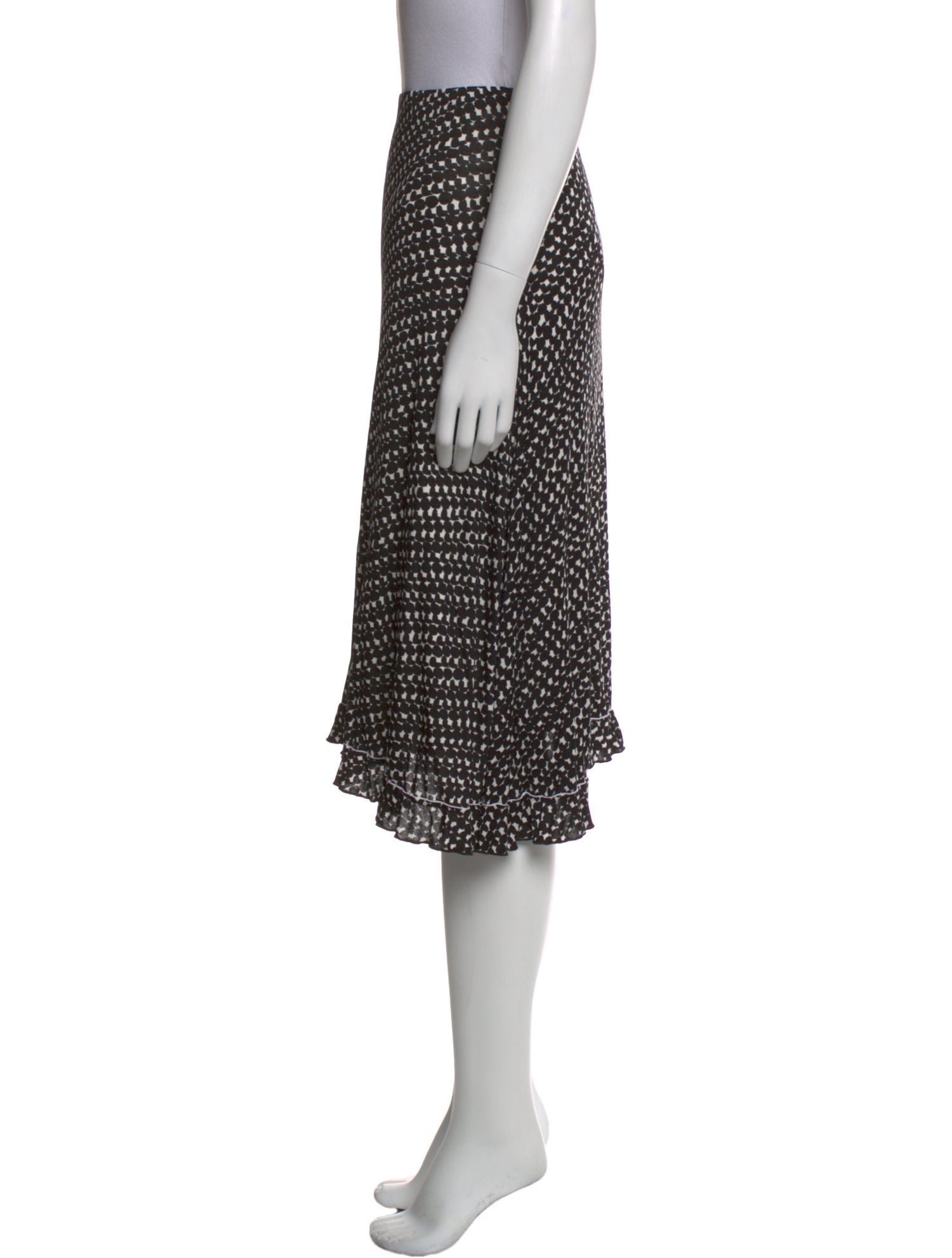Max Mara Polka Dot Print Knee-Length Skirt