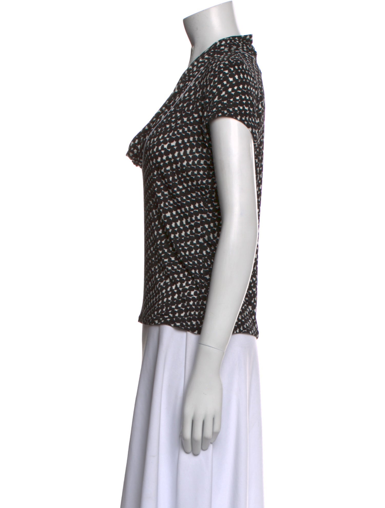 Max Mara Polka Dot Print Cowl Neck Top