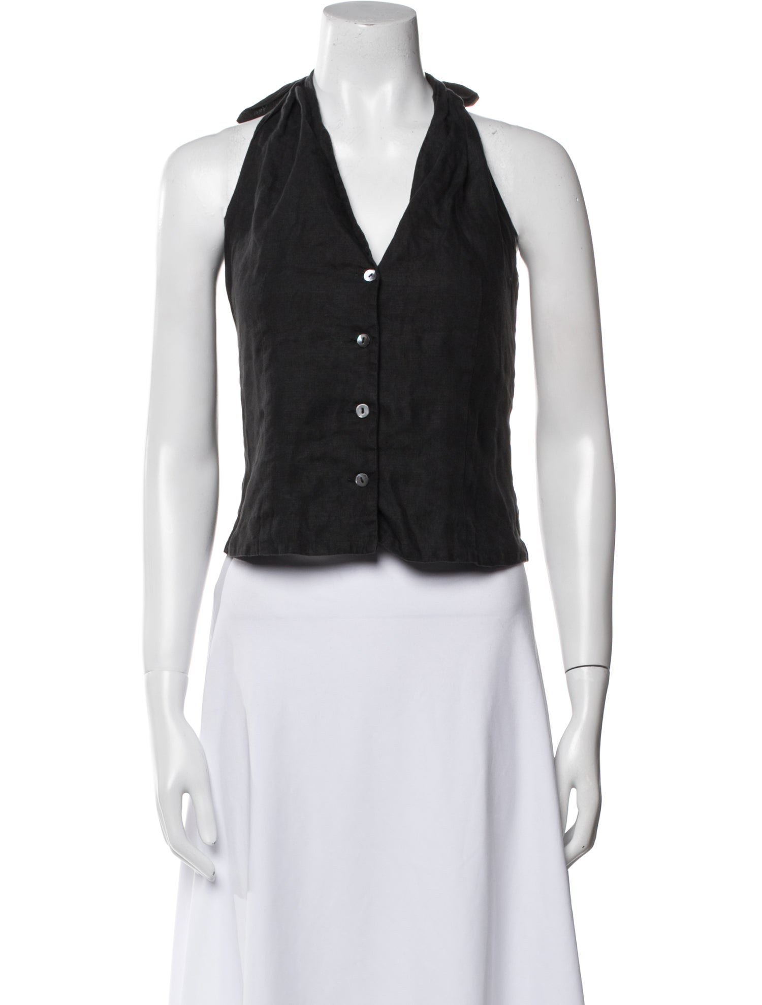 Max Mara Linen Halterneck Crop Top