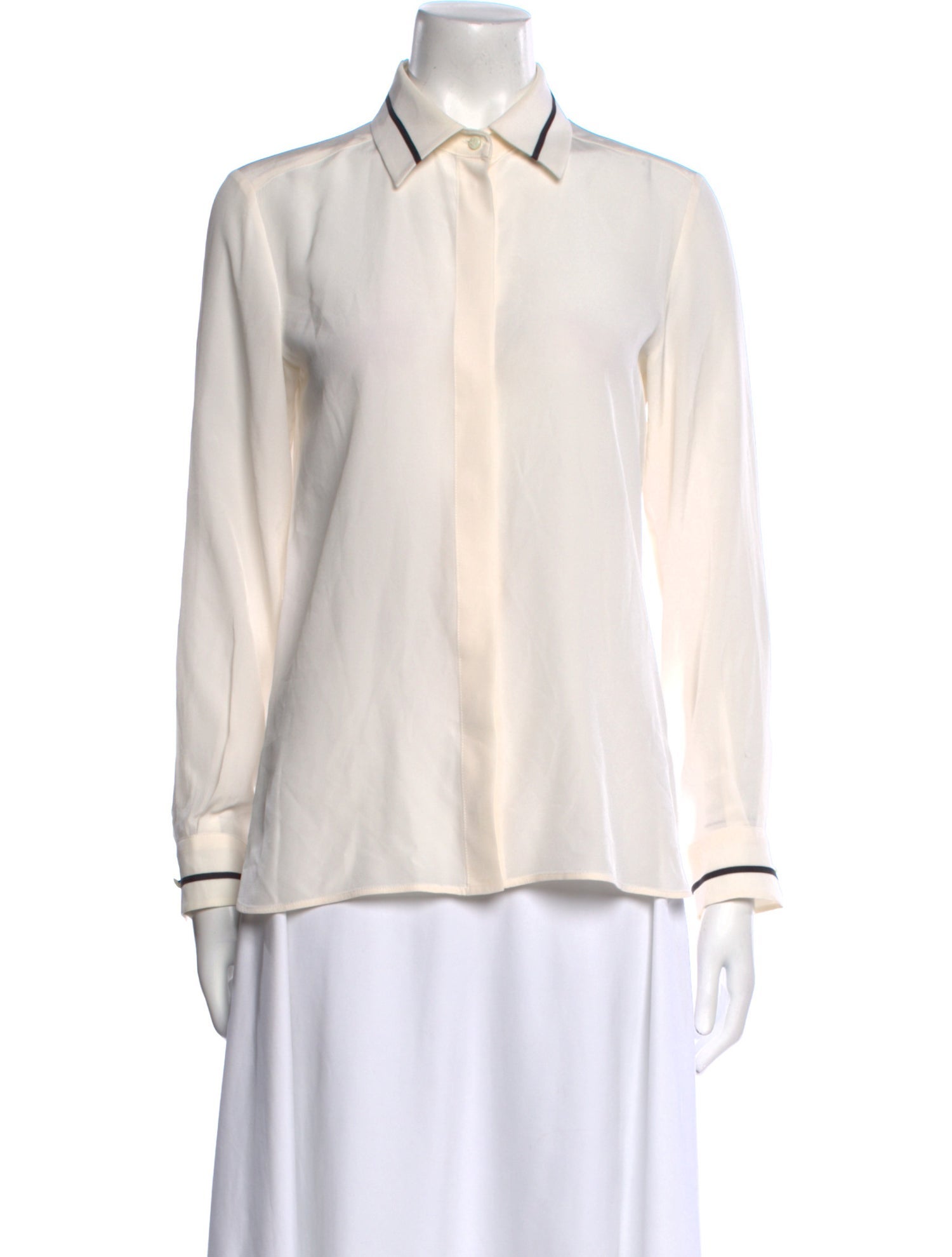 Max Mara Silk Long Sleeve Button-Up Top