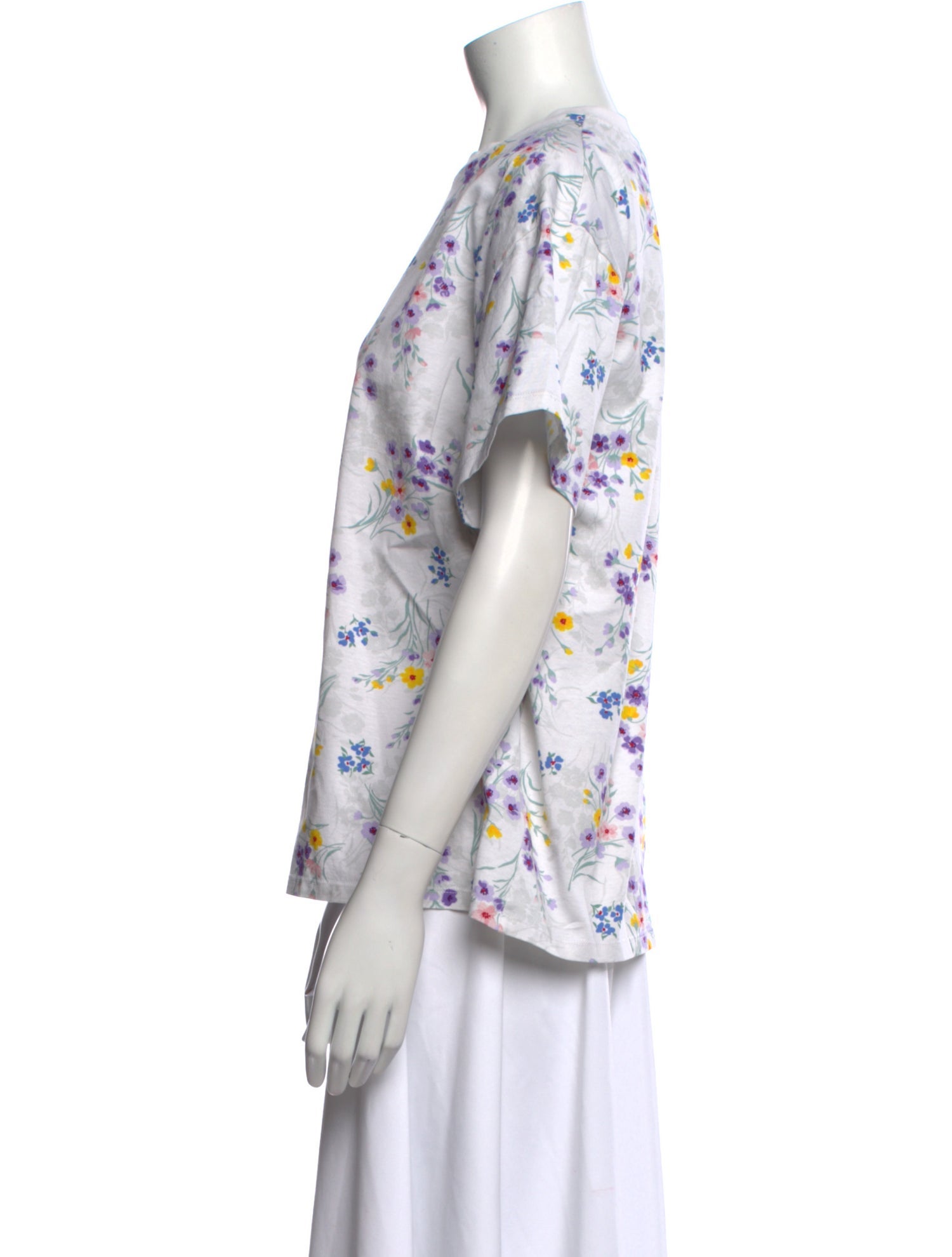 Max Mara Floral Print Crew Neck T-Shirt