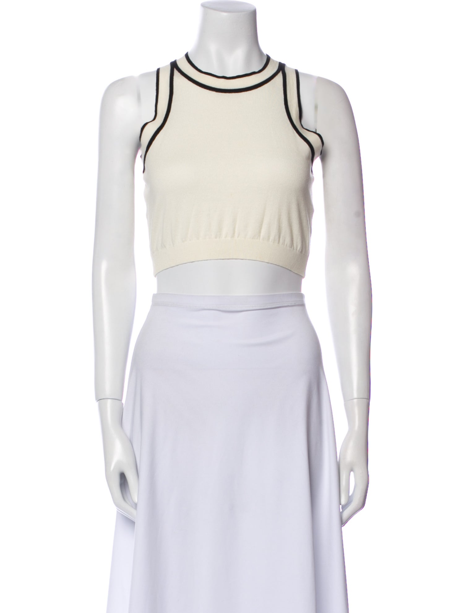 Max Mara Crew Neck Sleeveless Crop Top