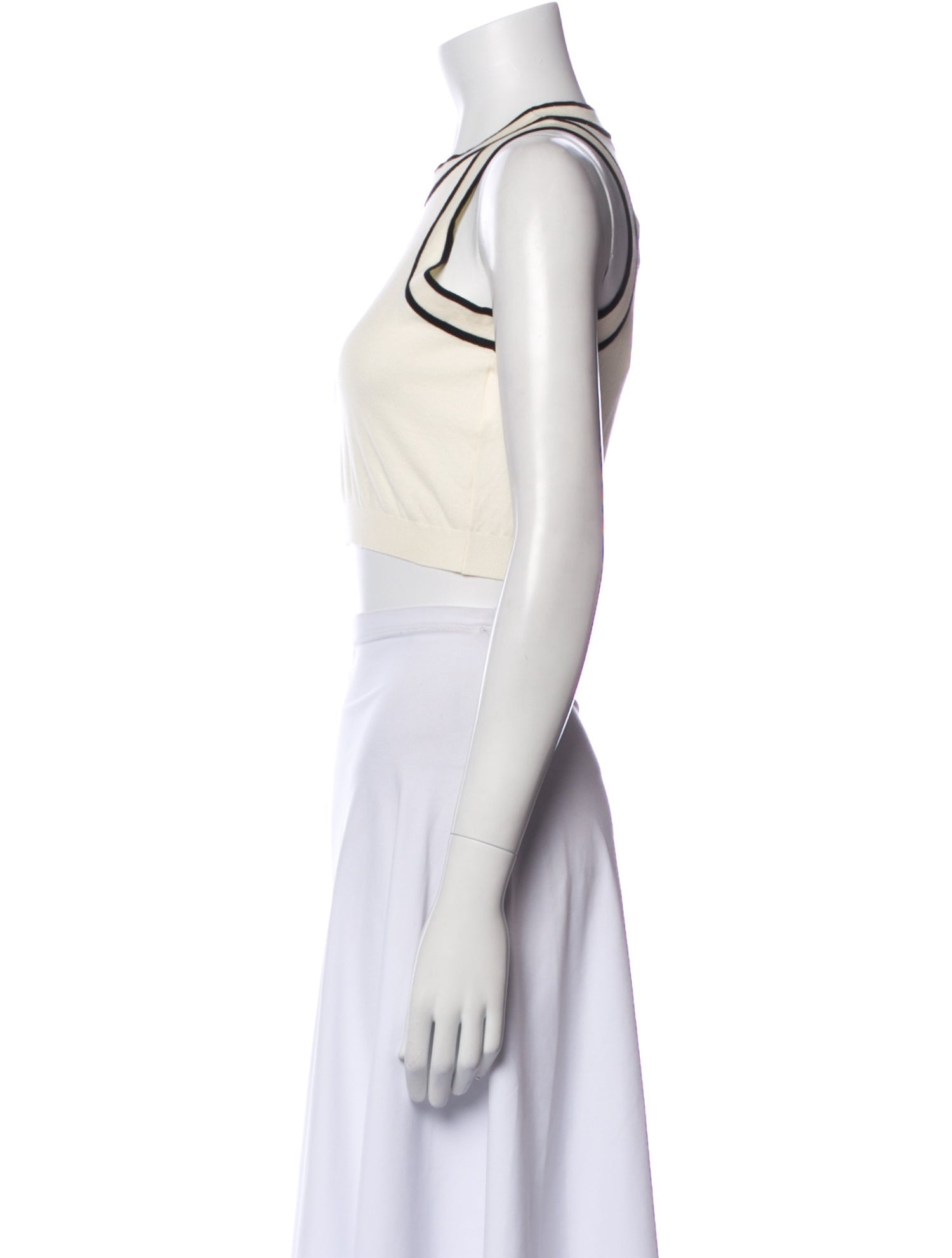 Max Mara Crew Neck Sleeveless Crop Top