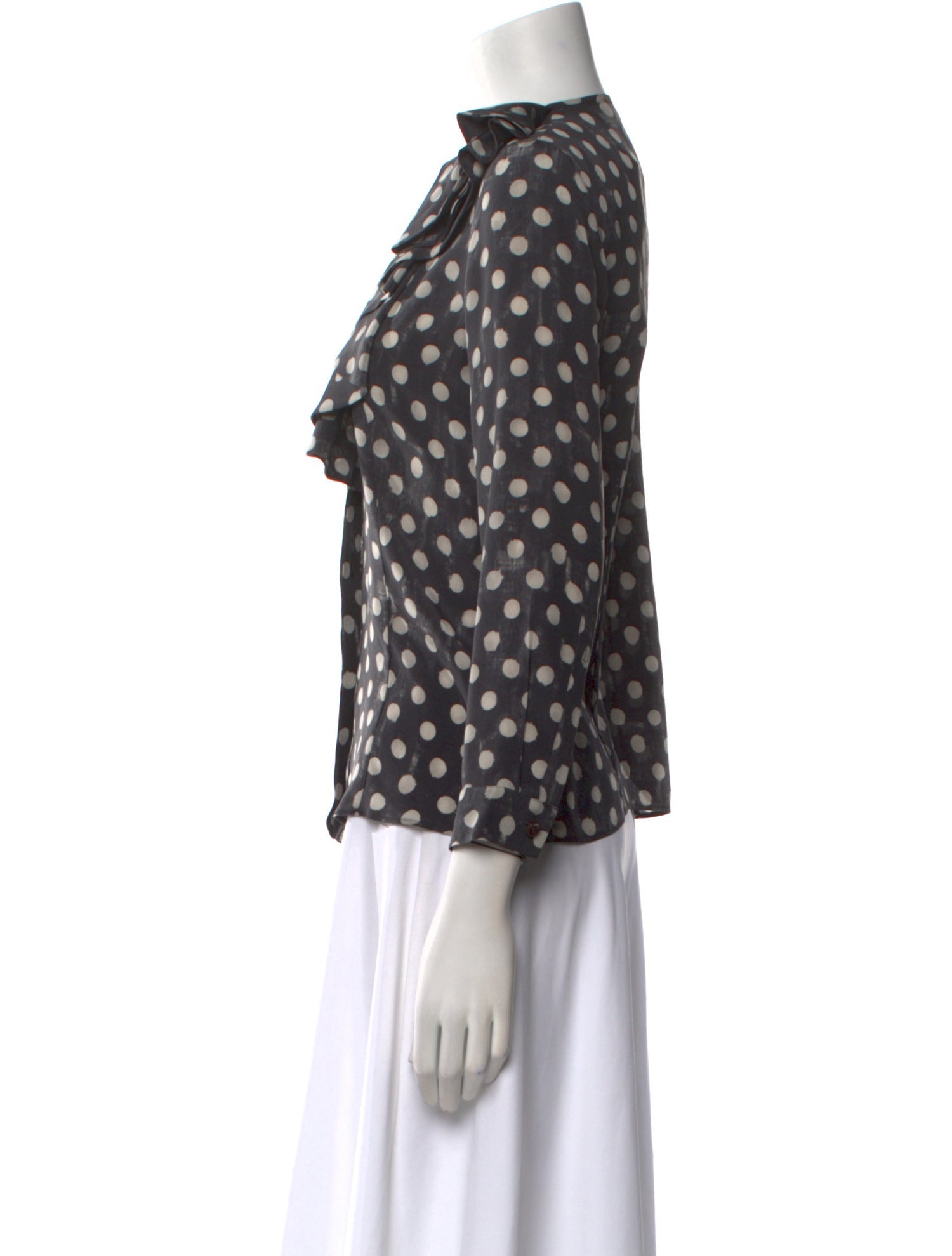 Max Mara Polka Dot Print Crew Neck Blouse