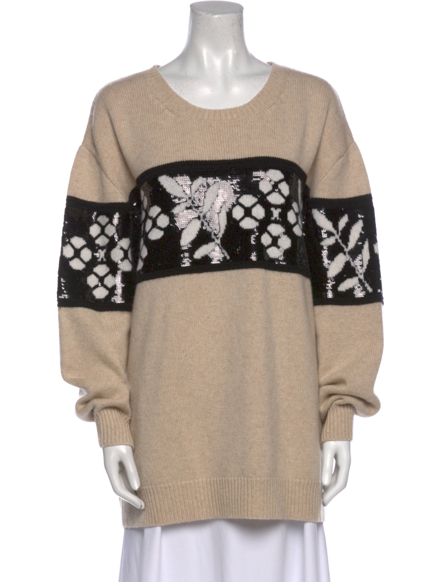 Max Mara Virgin Wool Graphic Print Sweater w/ Tags