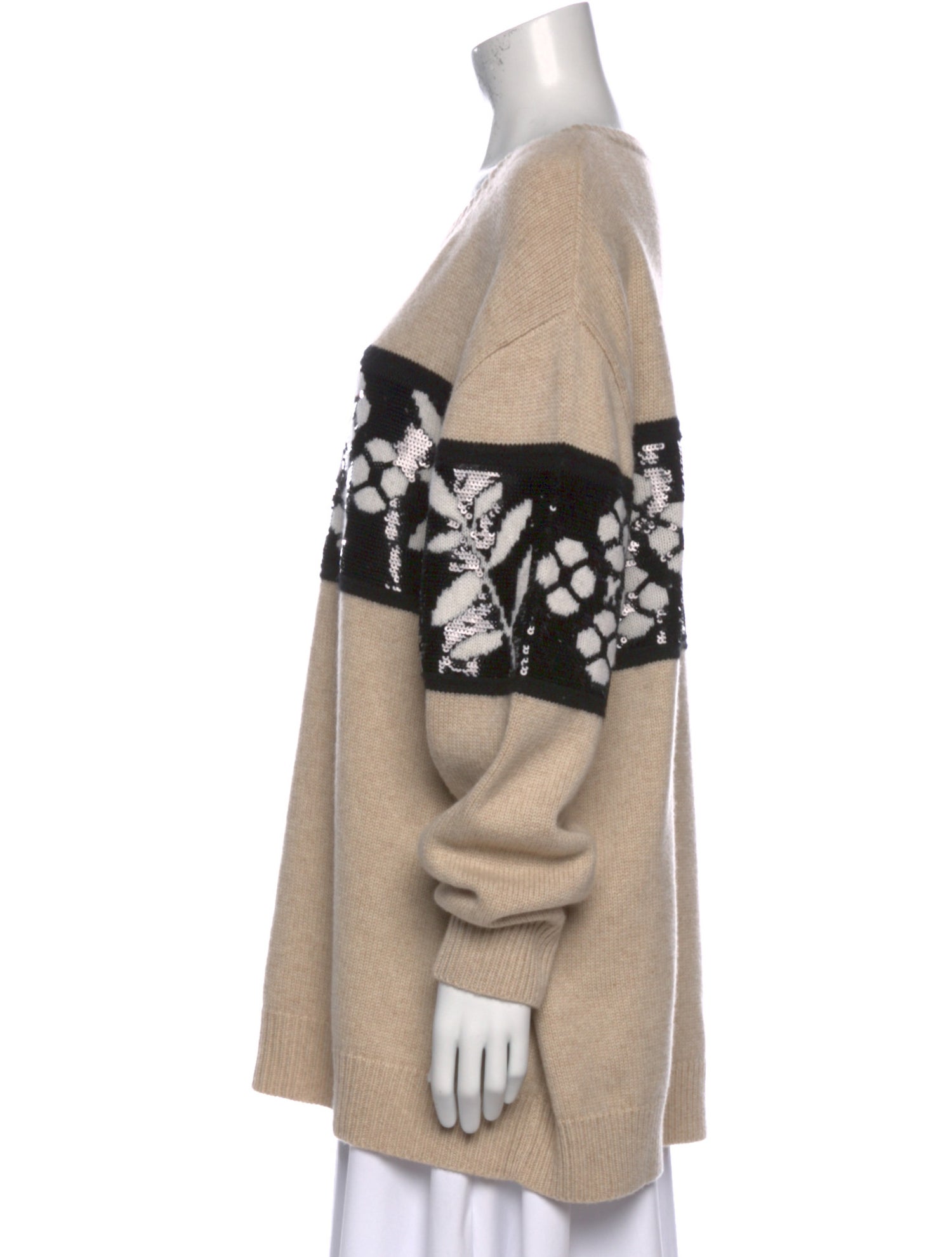 Max Mara Virgin Wool Graphic Print Sweater w/ Tags