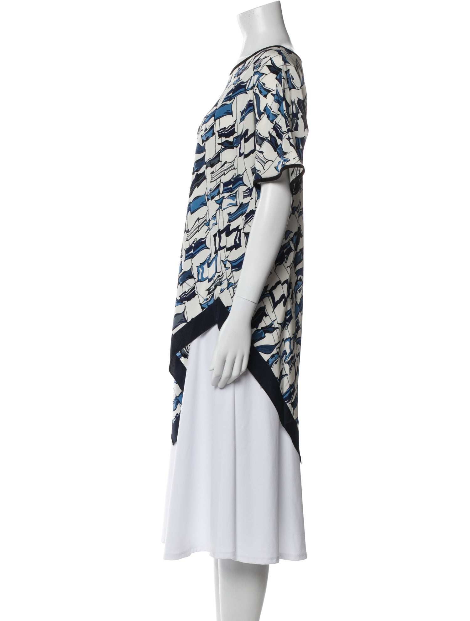 Max Mara Printed Bateau Neckline Tunic