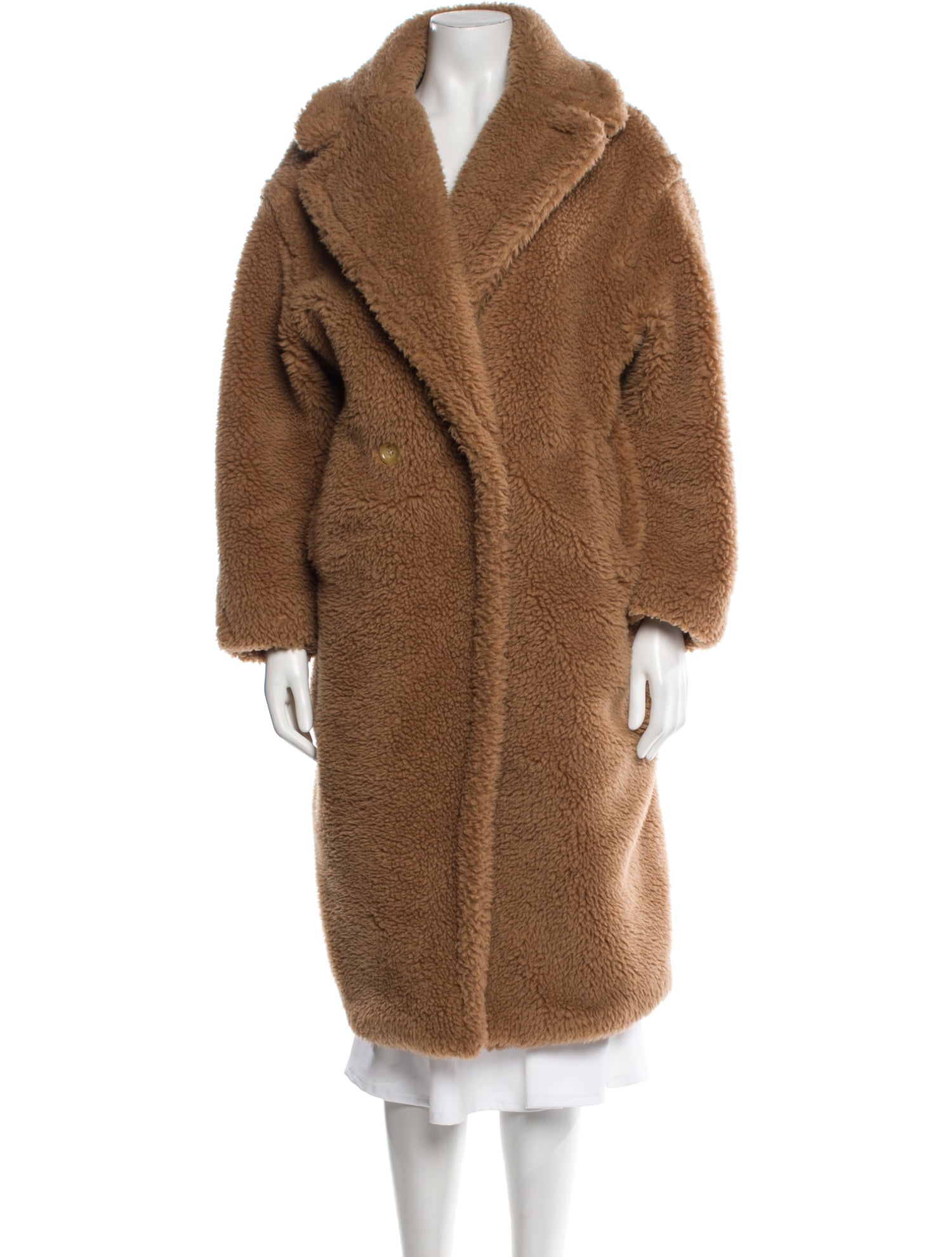 Max Mara Camel Hair Faux Fur Coat
