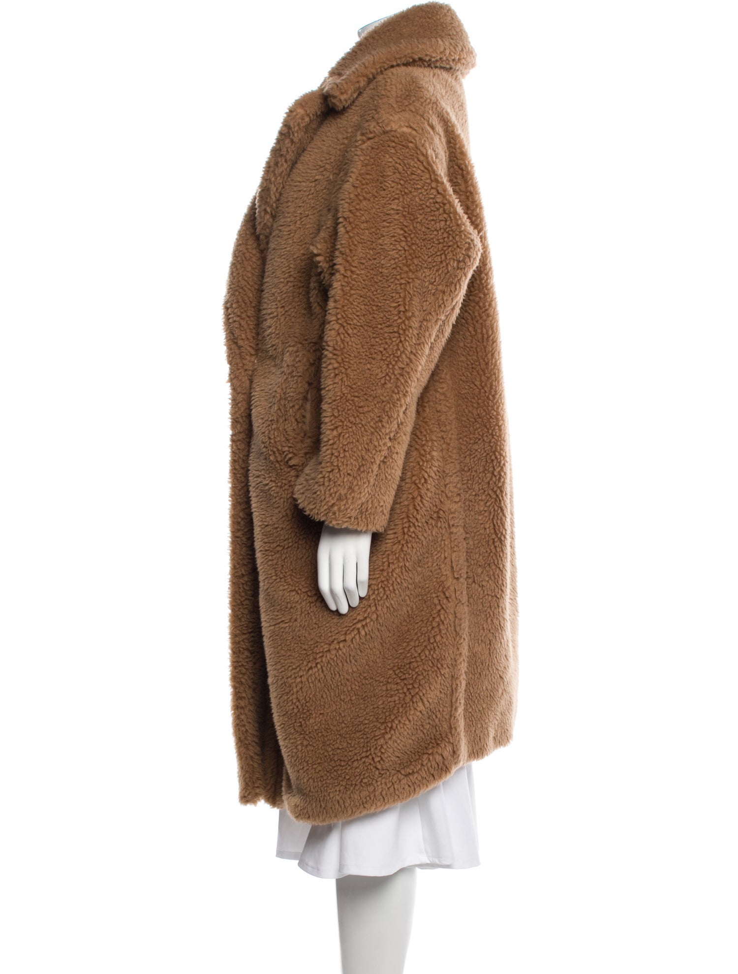 Max Mara Camel Hair Faux Fur Coat