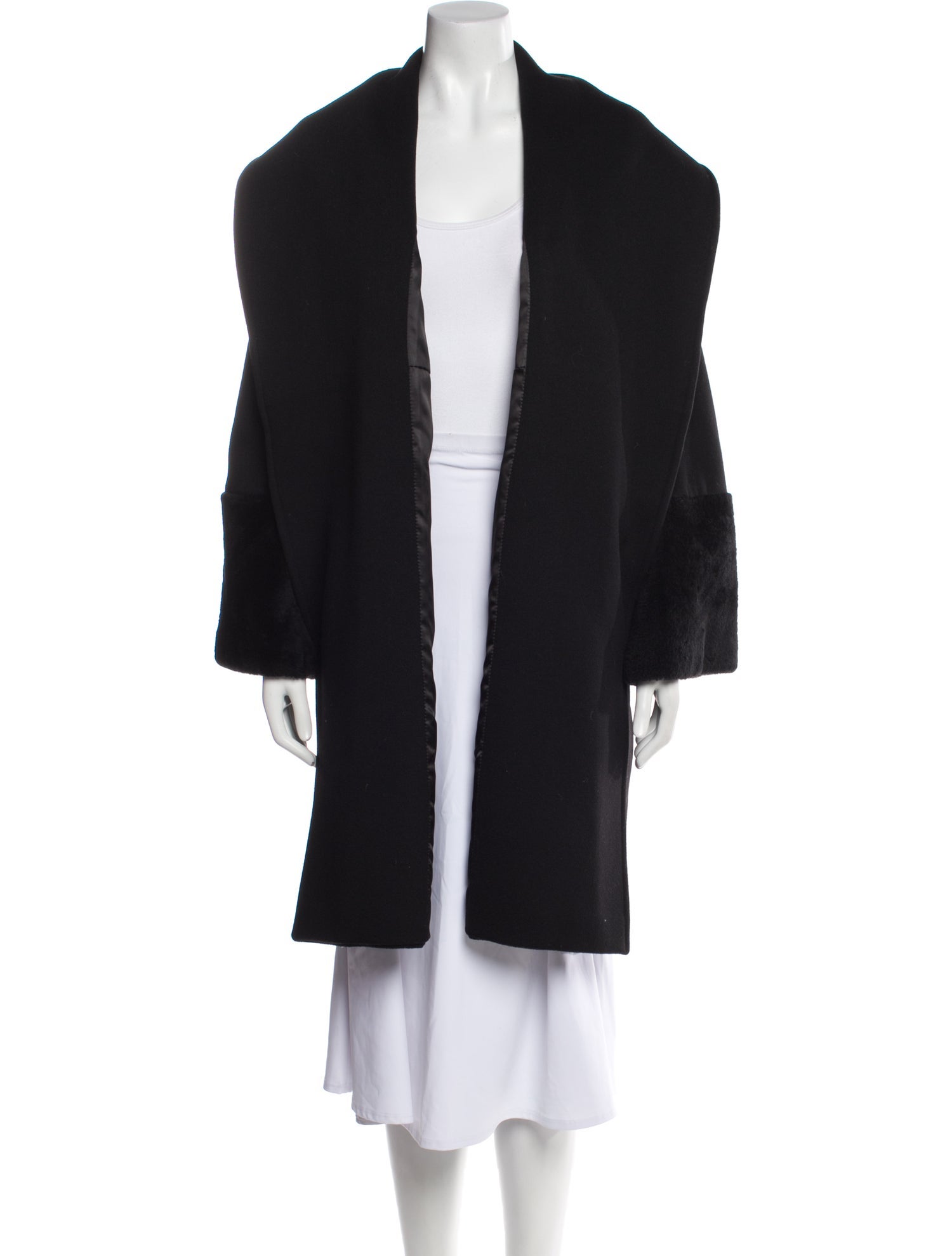 Max Mara Virgin Wool Faux Fur Coat