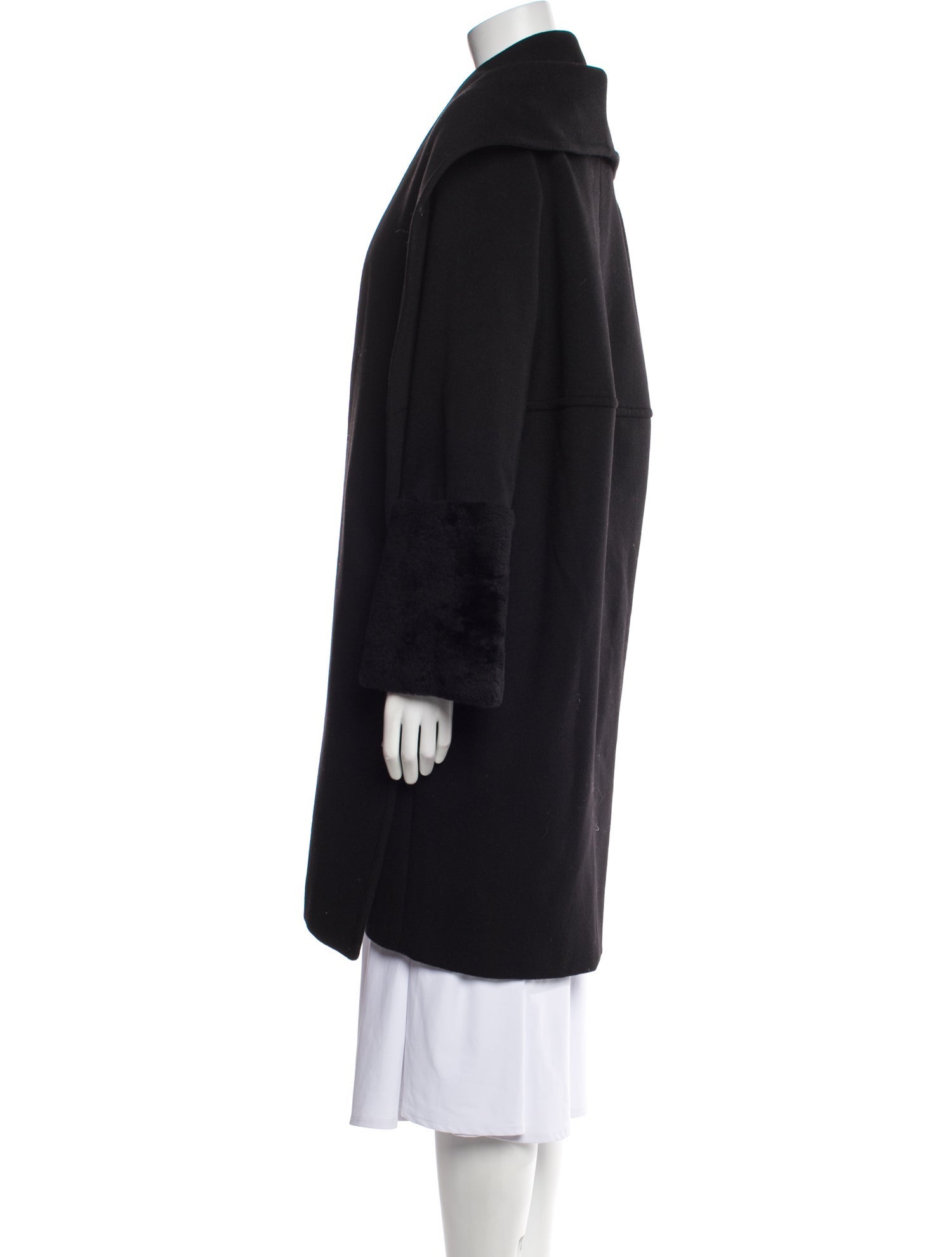 Max Mara Virgin Wool Faux Fur Coat