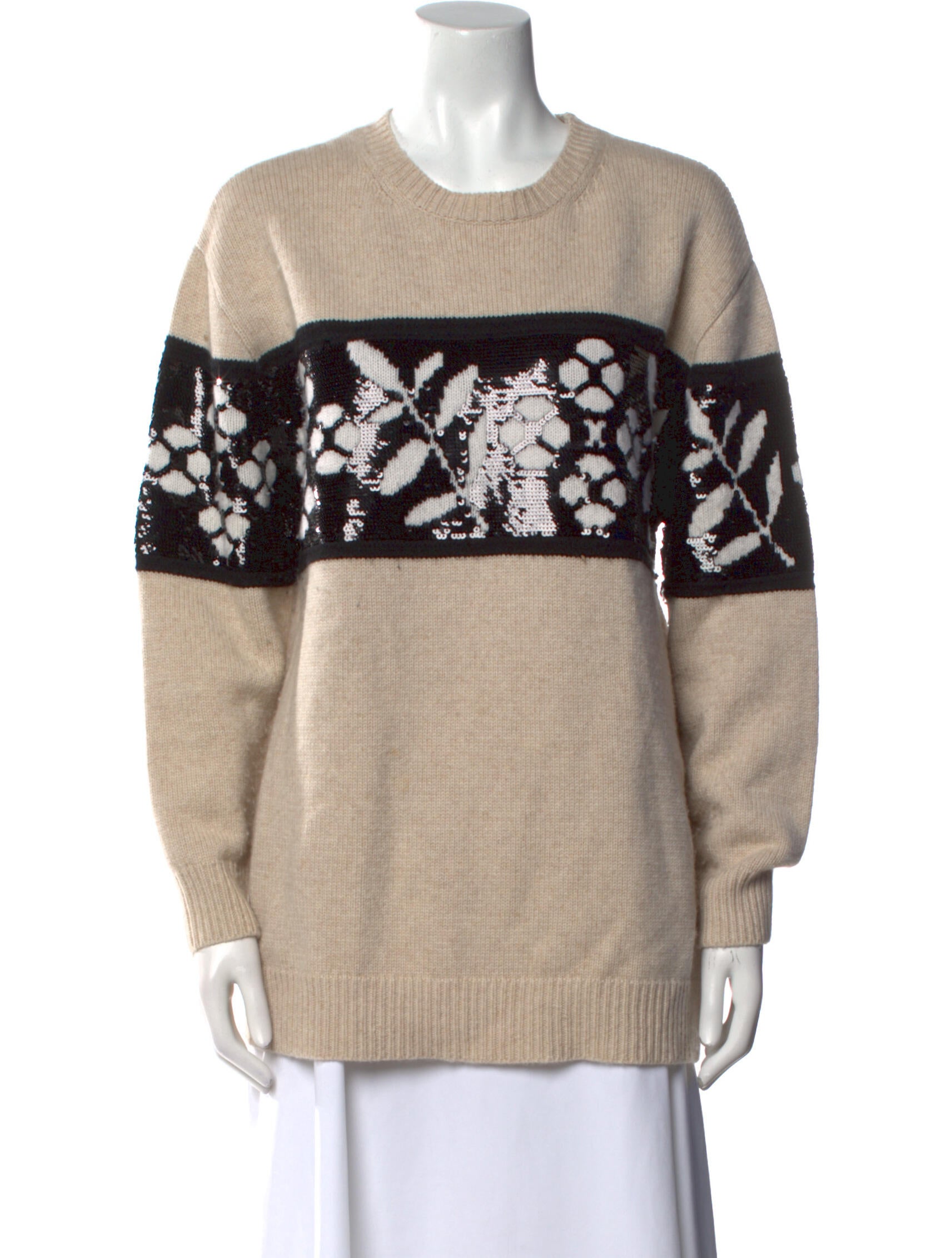 Max Mara Graphic Print Crew Neck Sweater
