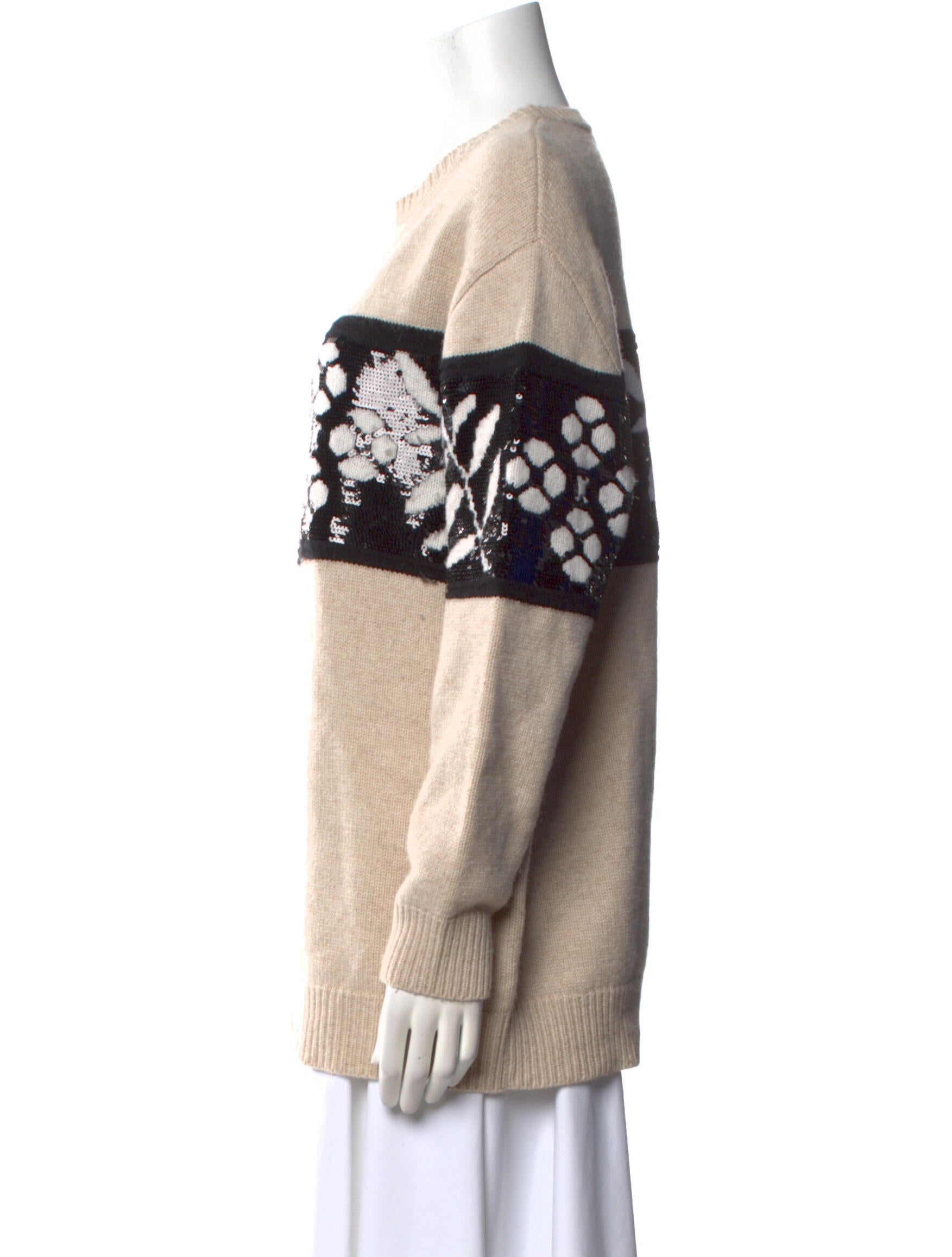 Max Mara Graphic Print Crew Neck Sweater